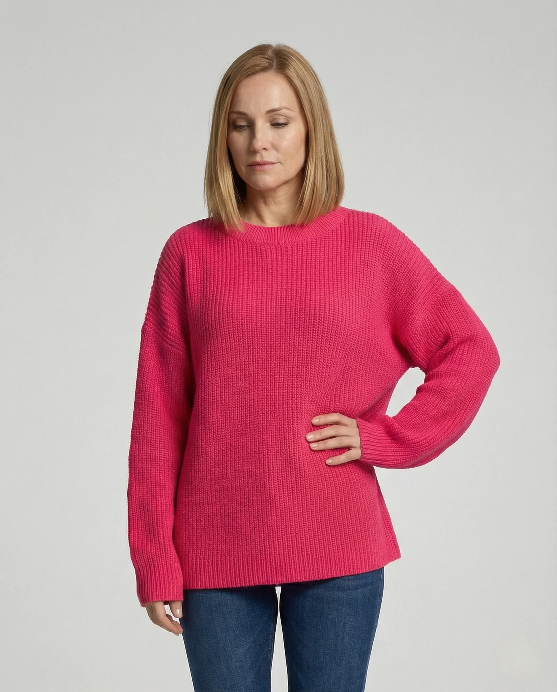 Damen Oversized Strickpullover Grobstrick - Image 2