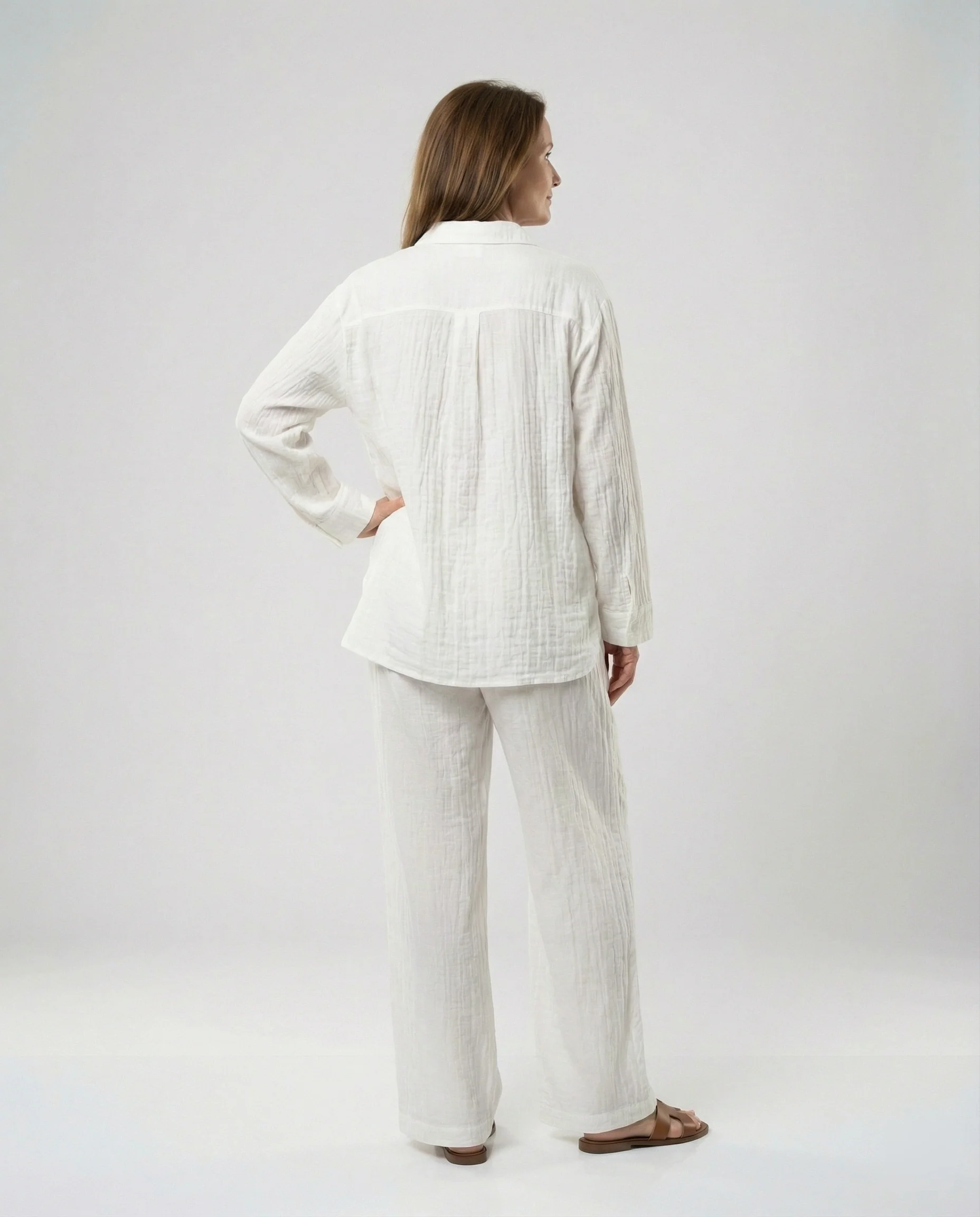 Damen Zweiteiler Set Oversize Bluse & Hose - Image 2