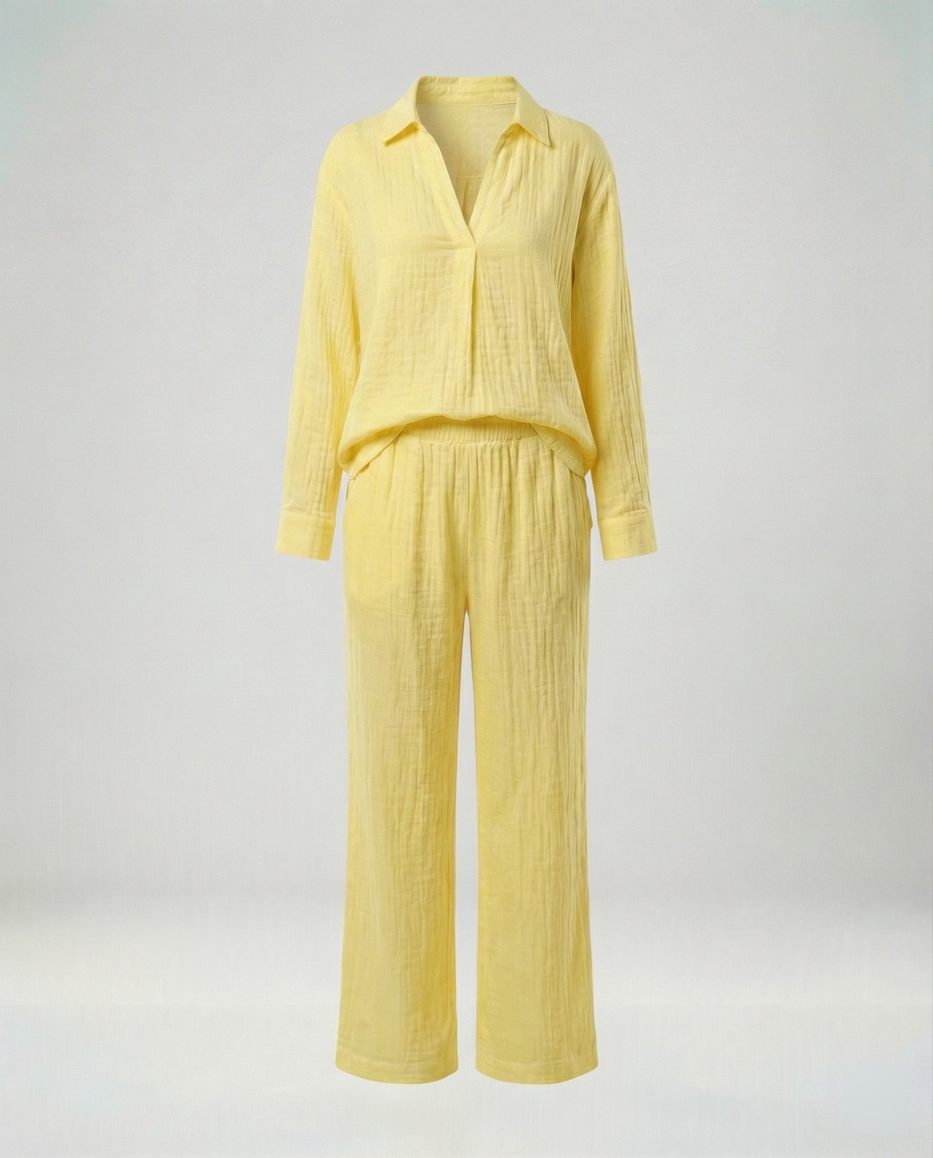 Damen Zweiteiler Set Oversize Bluse & Hose - Image 5