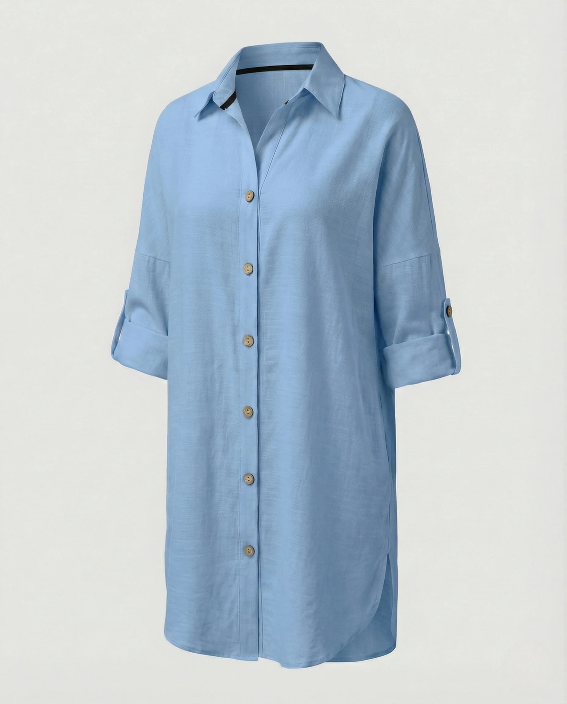 Freizeitkleid Damen Oversize Hemdblusenkleid - Image 10