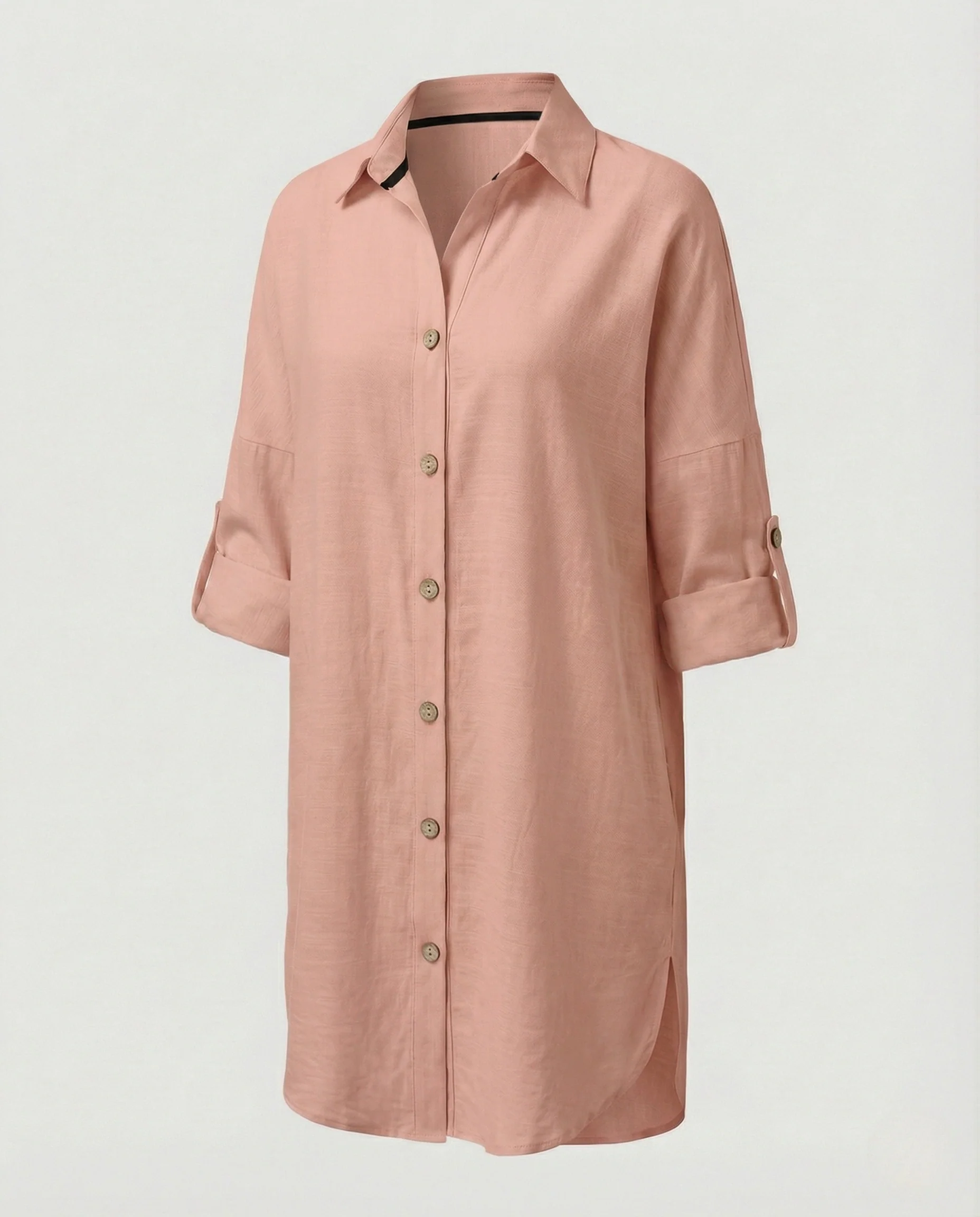 Freizeitkleid Damen Oversize Hemdblusenkleid - Image 5