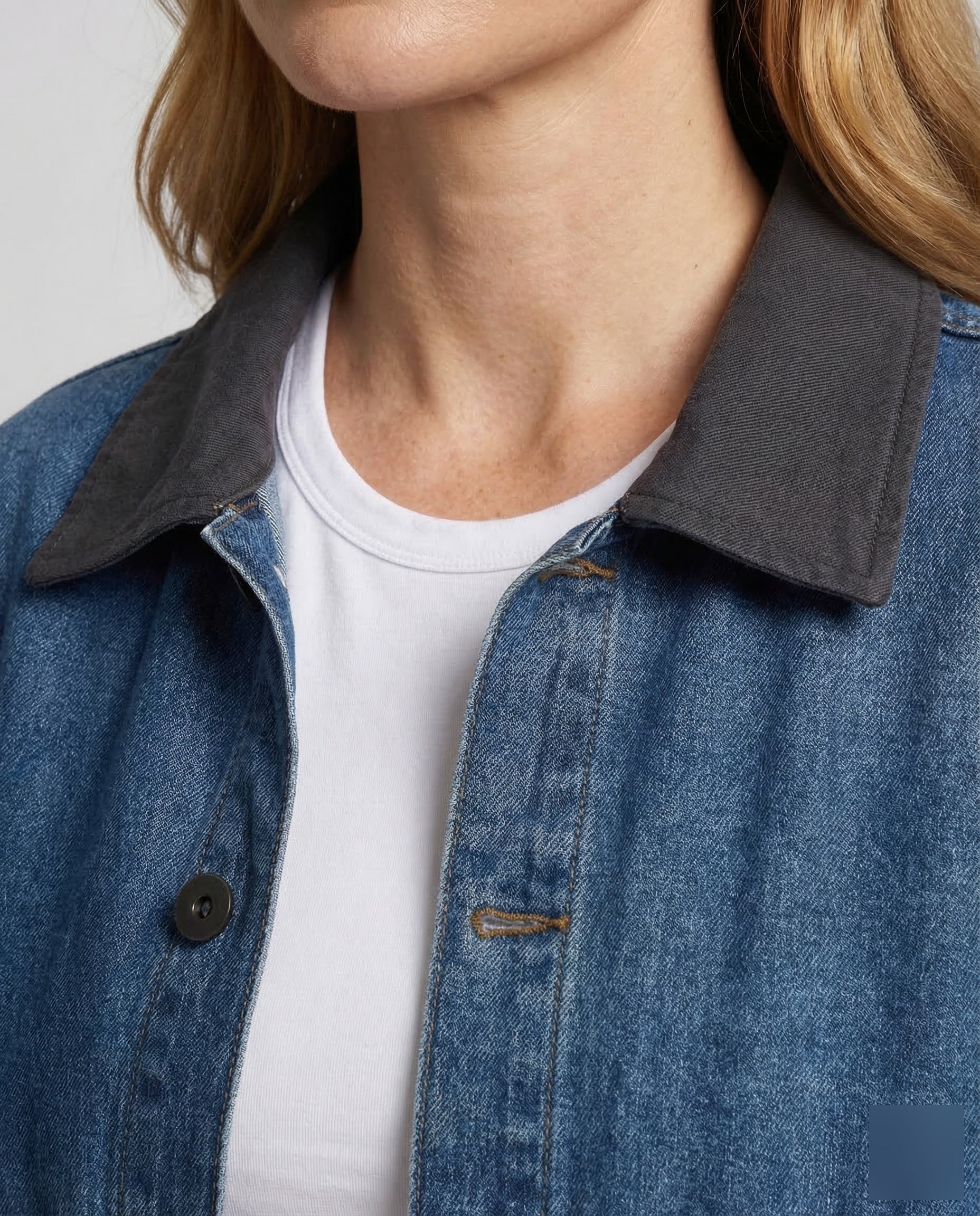 Damen Jeansjacke Oversize Kragen - Image 3