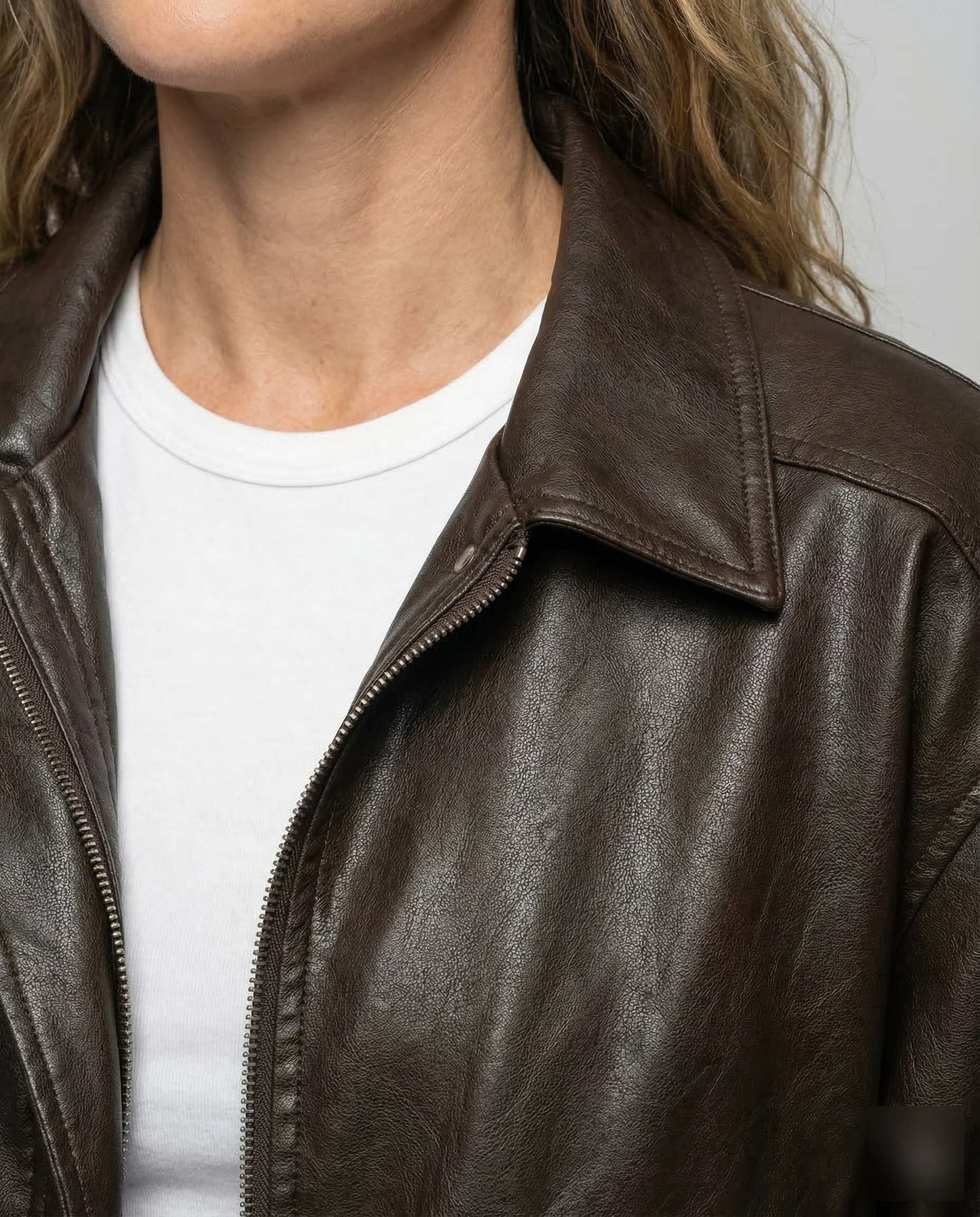 Damen Leder Blouson Oversize - Image 3