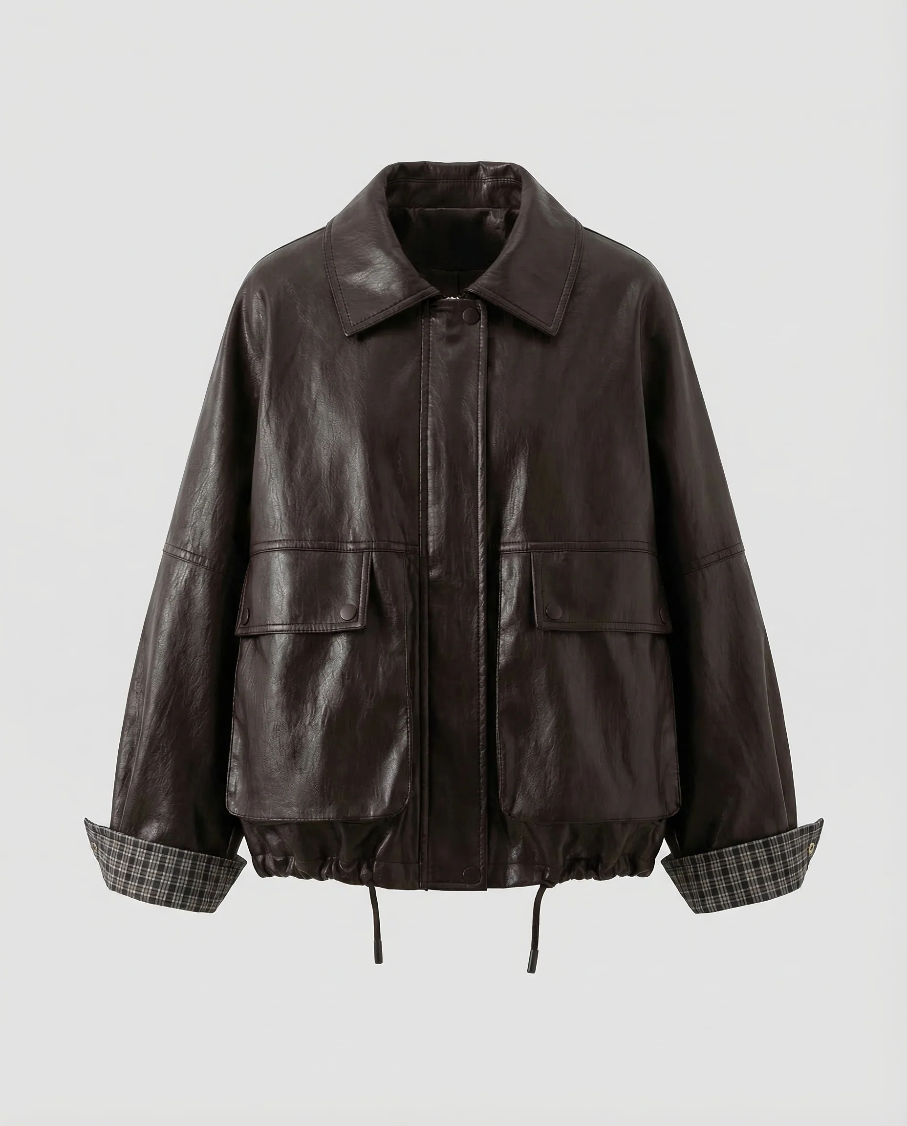 Damen Leder Blouson Oversize - Image 6