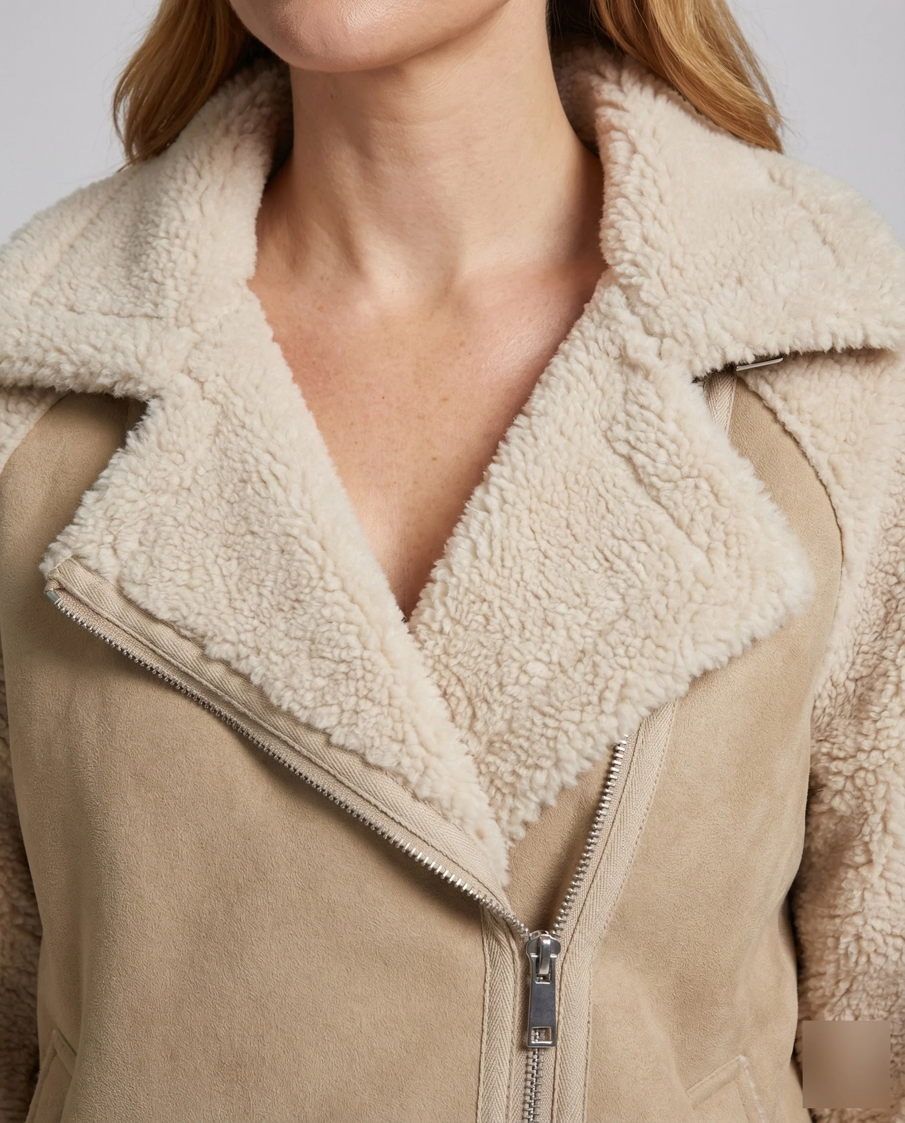 Damen Sherpa Fliegerjacke Oversize - Image 3