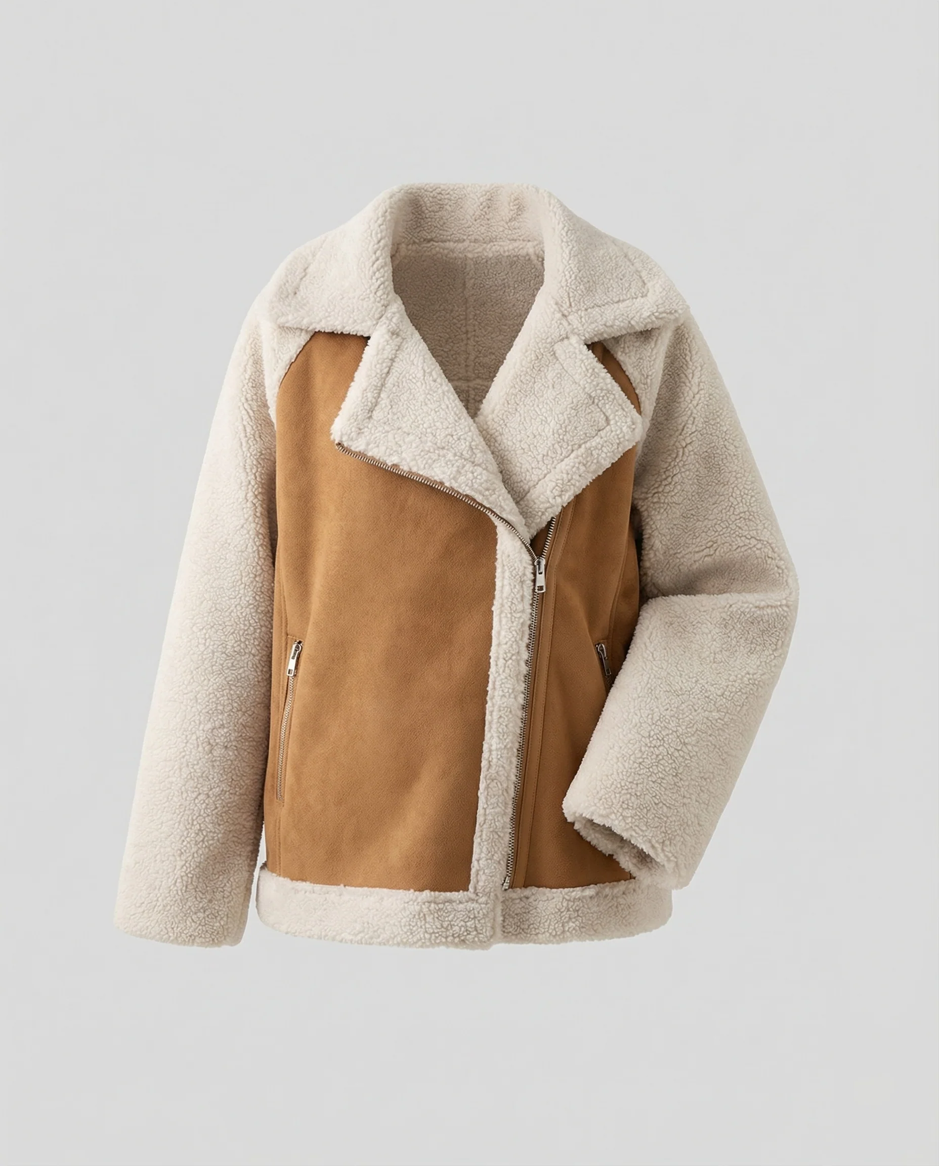 Damen Sherpa Fliegerjacke Oversize - Image 5
