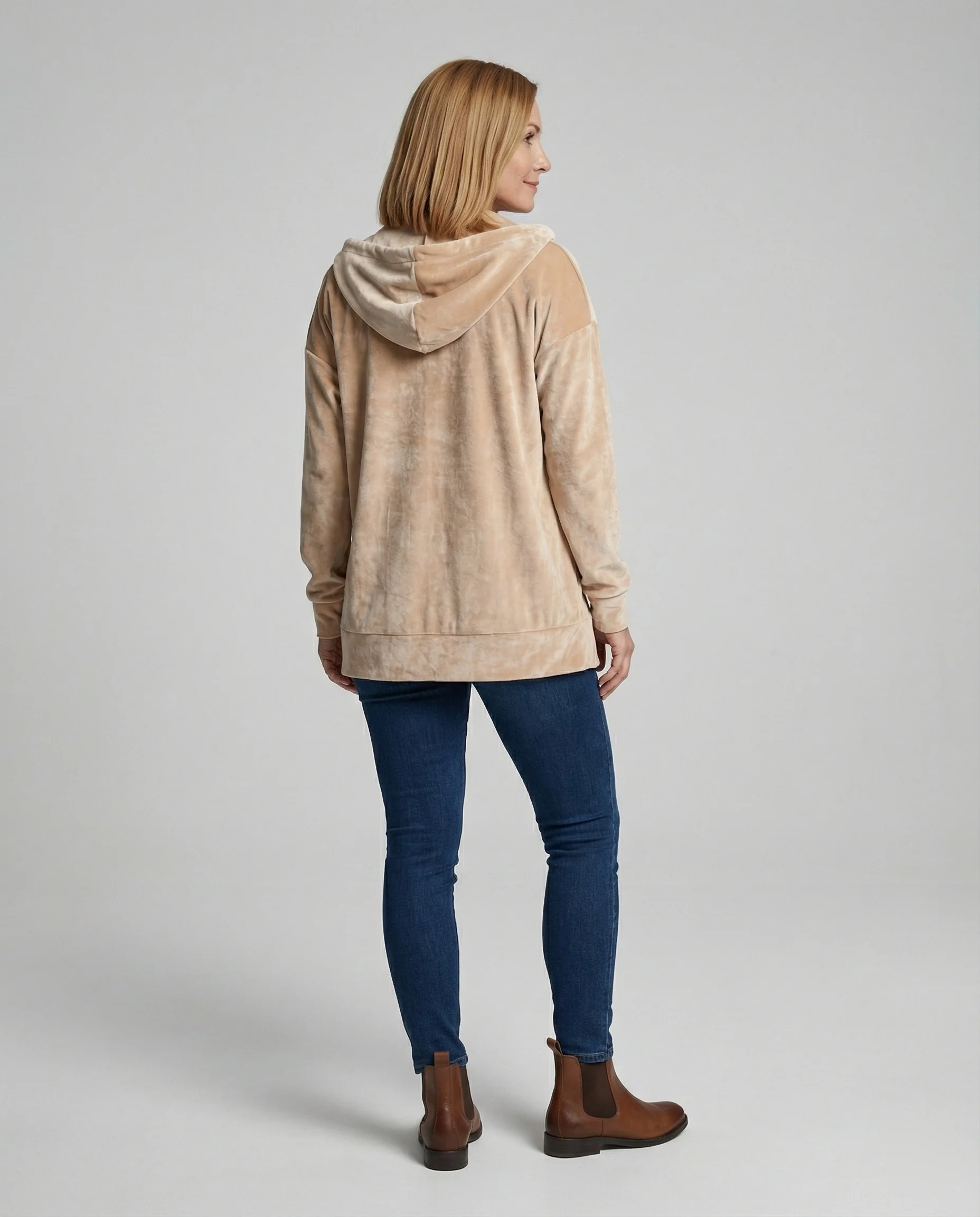 Freizeitkleidung Damen Velours Kapuzenjacke - Image 6