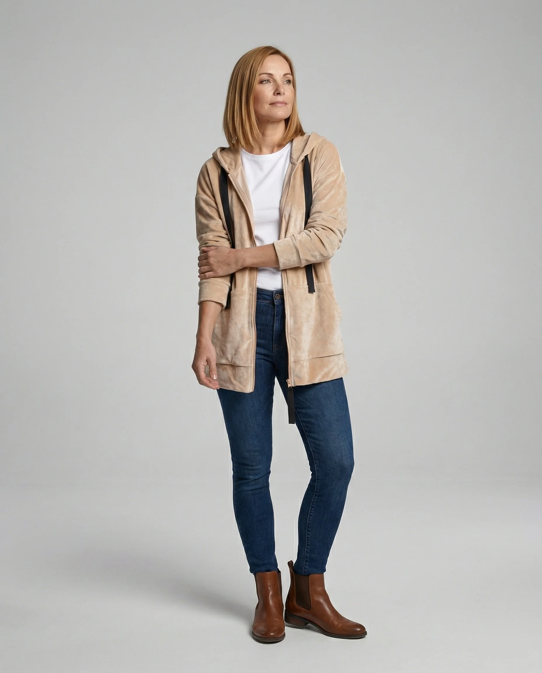 Freizeitkleidung Damen Velours Kapuzenjacke - Image 8