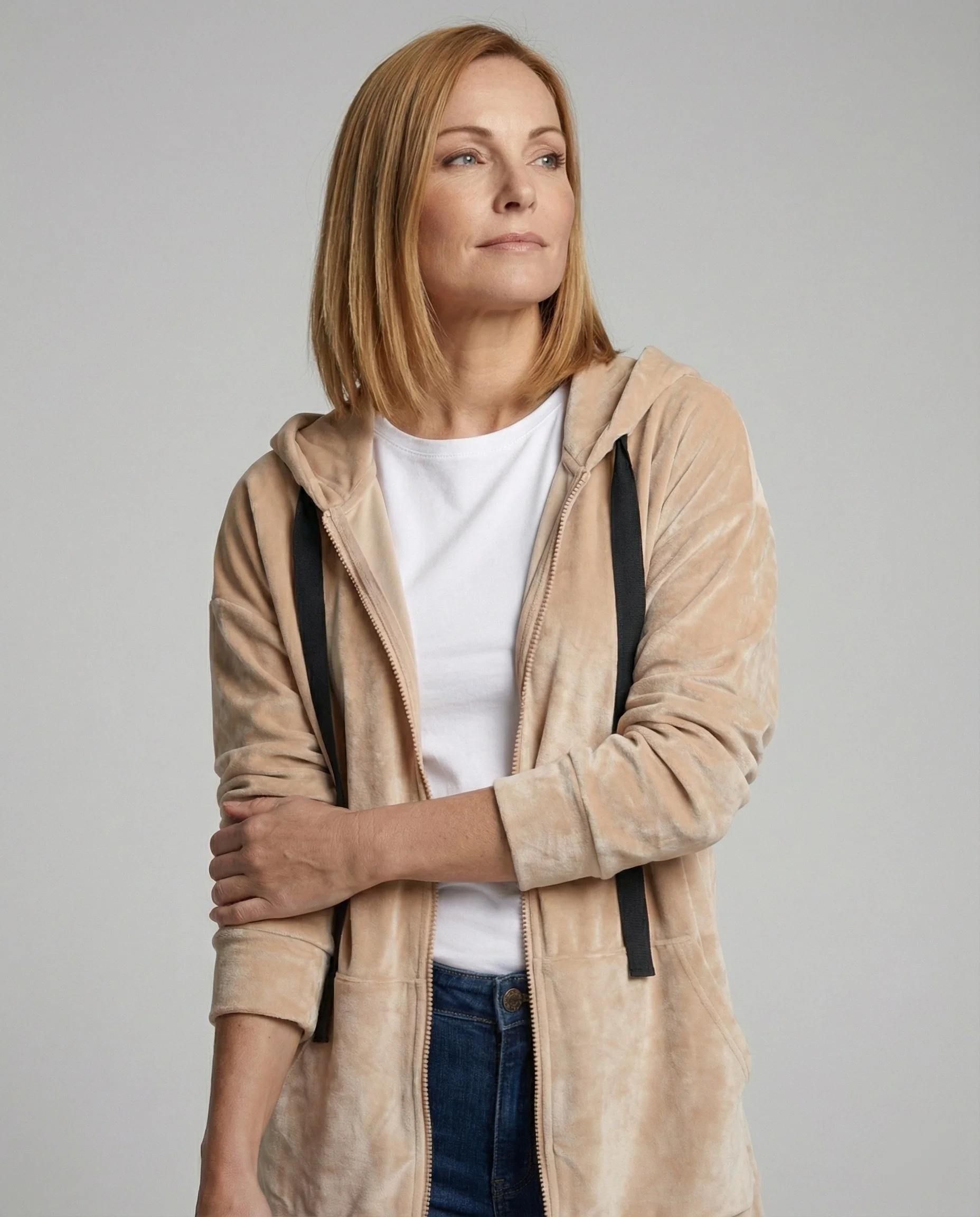 Freizeitkleidung Damen Velours Kapuzenjacke - Image 9