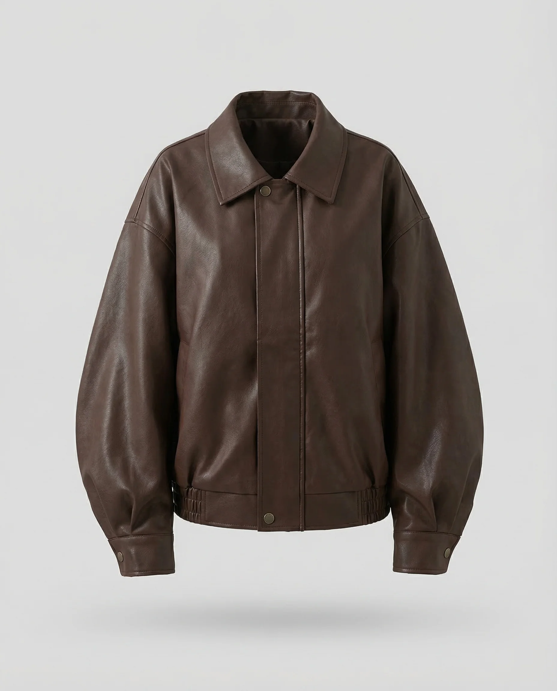 Damen Lederoptik Blouson Oversize - Image 5