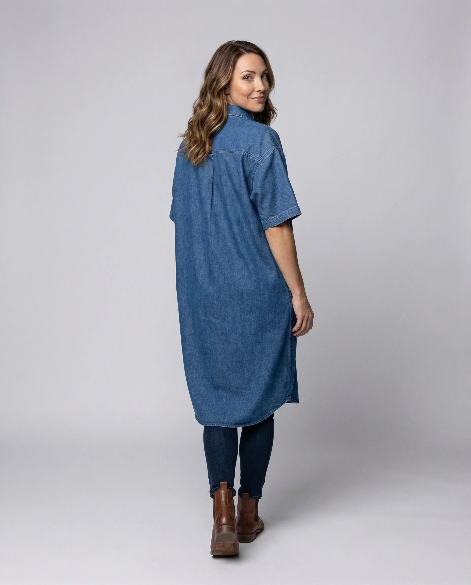 Damen Jeans Hemdkleid Oversize - Image 4