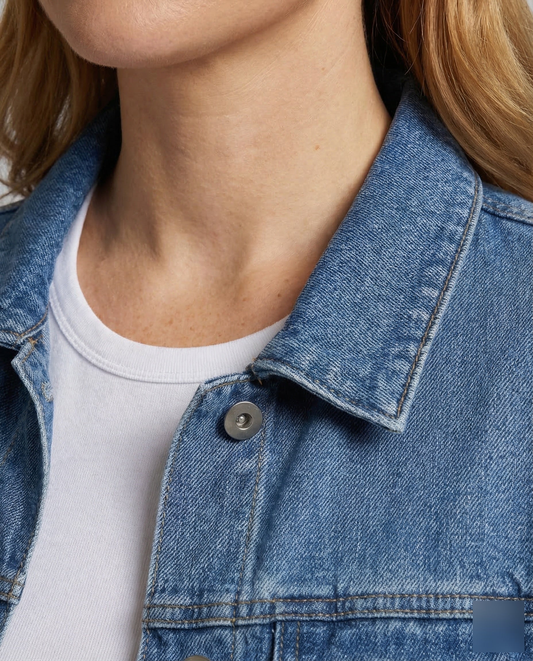 Damen Oversize Jeansjacke Stickerei - Image 3