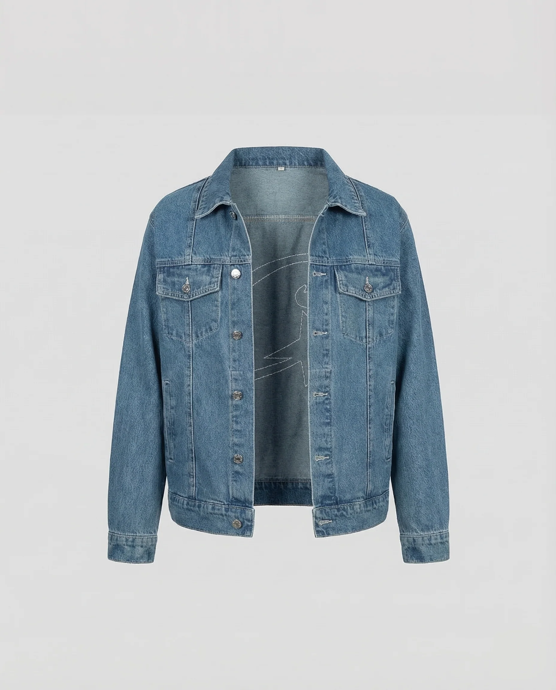 Damen Oversize Jeansjacke Stickerei - Image 5