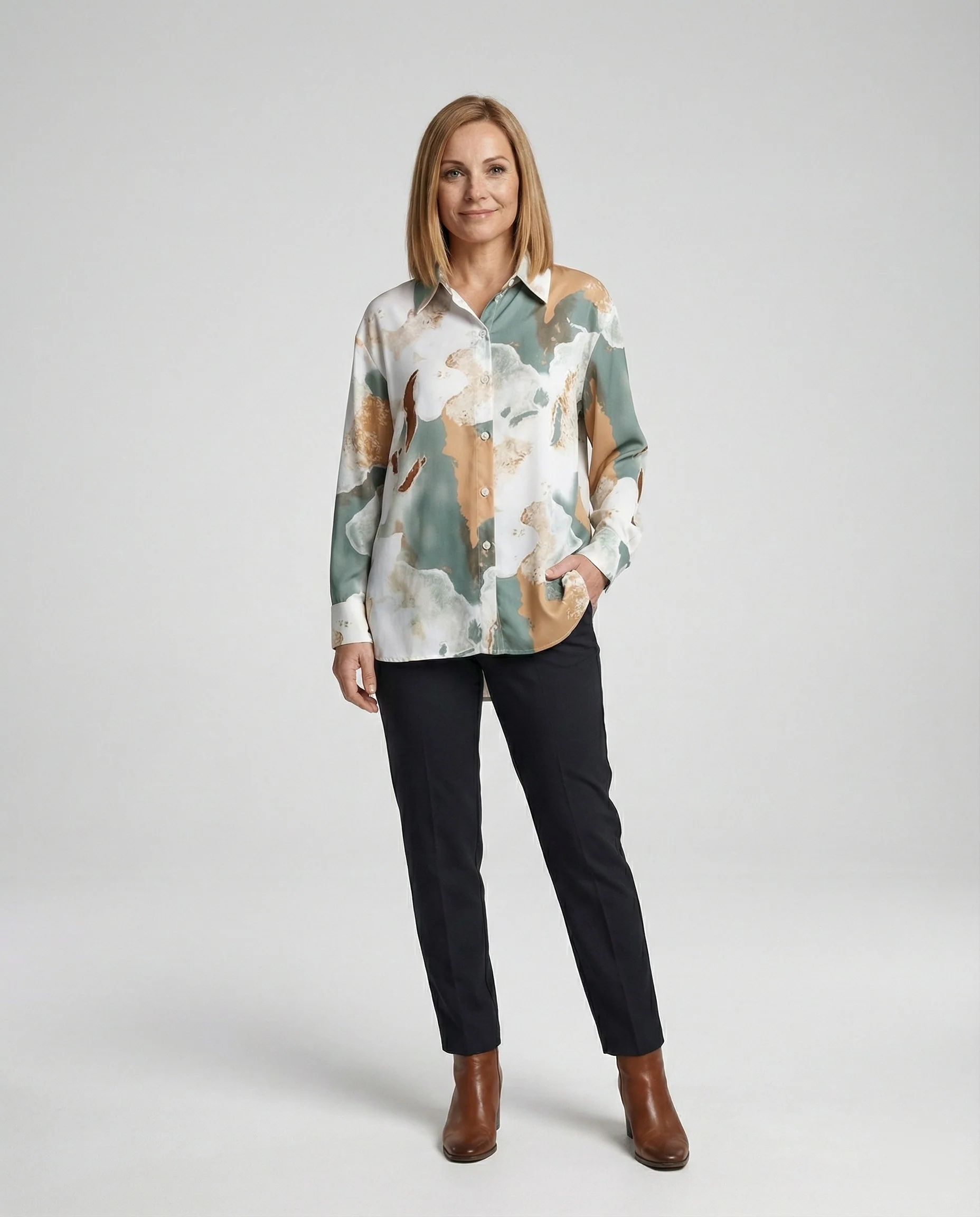 Damen Bluse Oversize Karo - Image 7