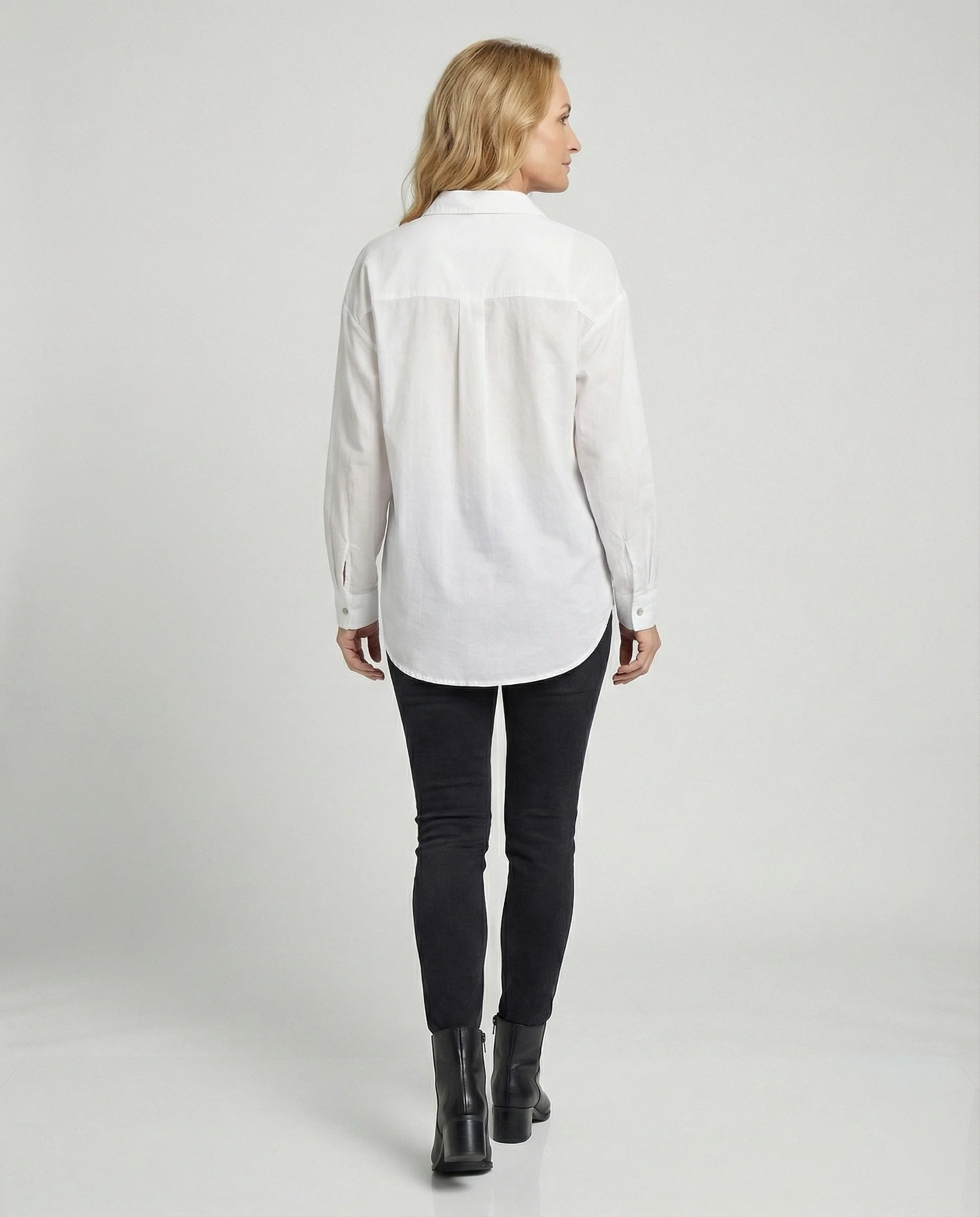 Damen Bluse Seidenoptik Oversize - Image 3