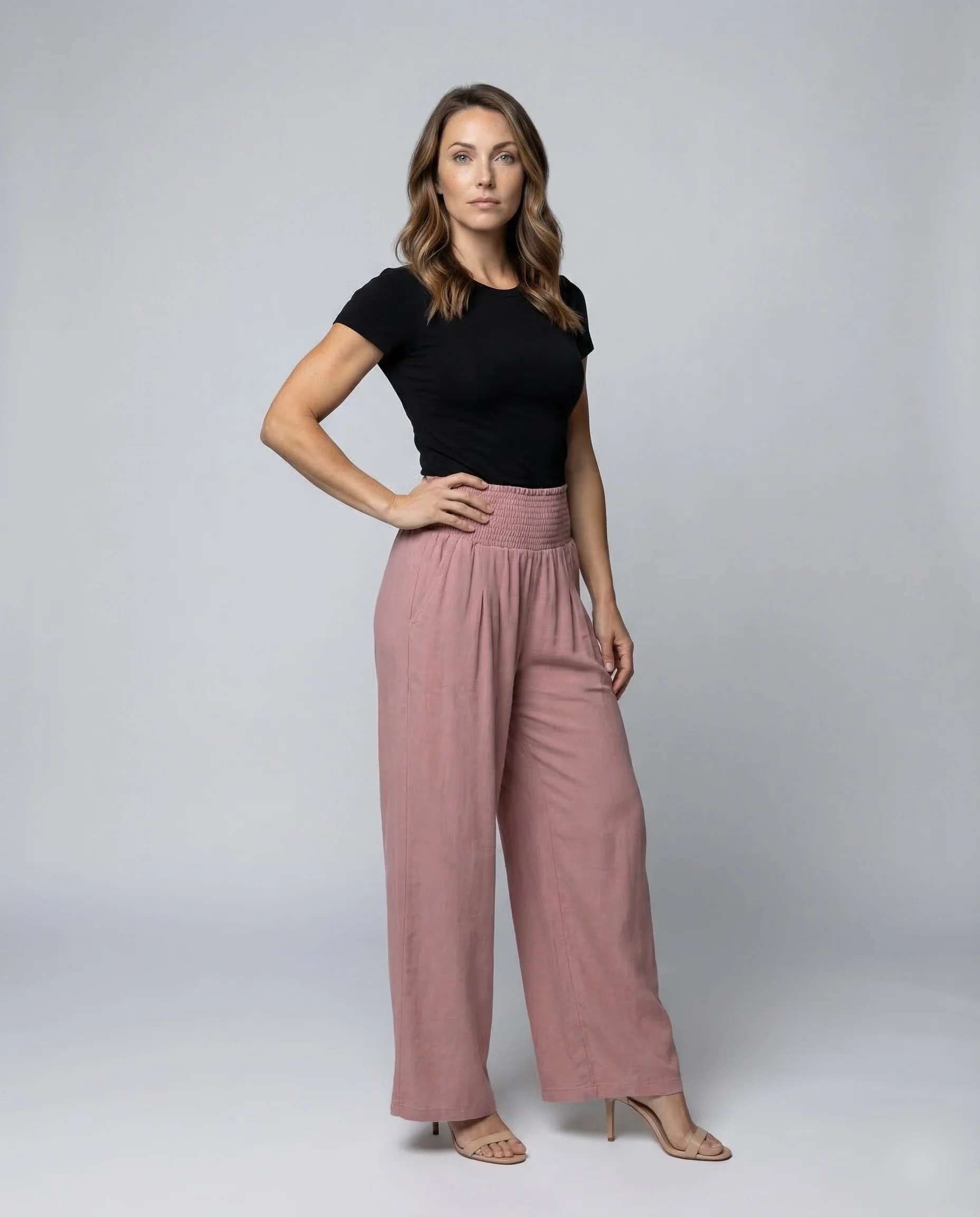 Damen Palazzo Hose Smokbund