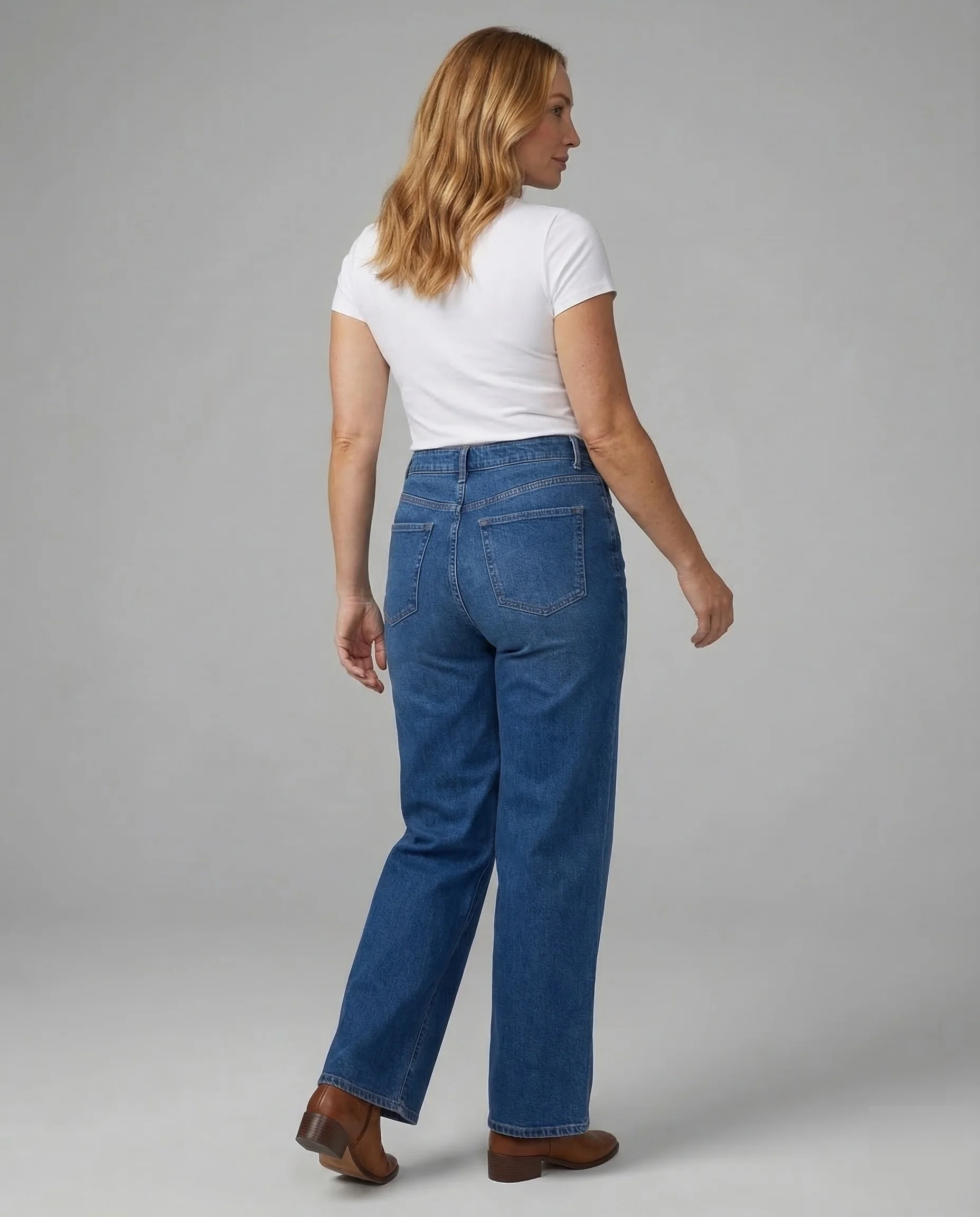 Damen Palazzo Jeans High Waist - Image 4