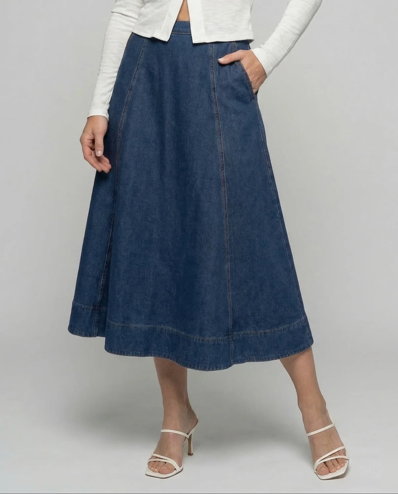 Maxirock Damen Jeans Lang - Image 2