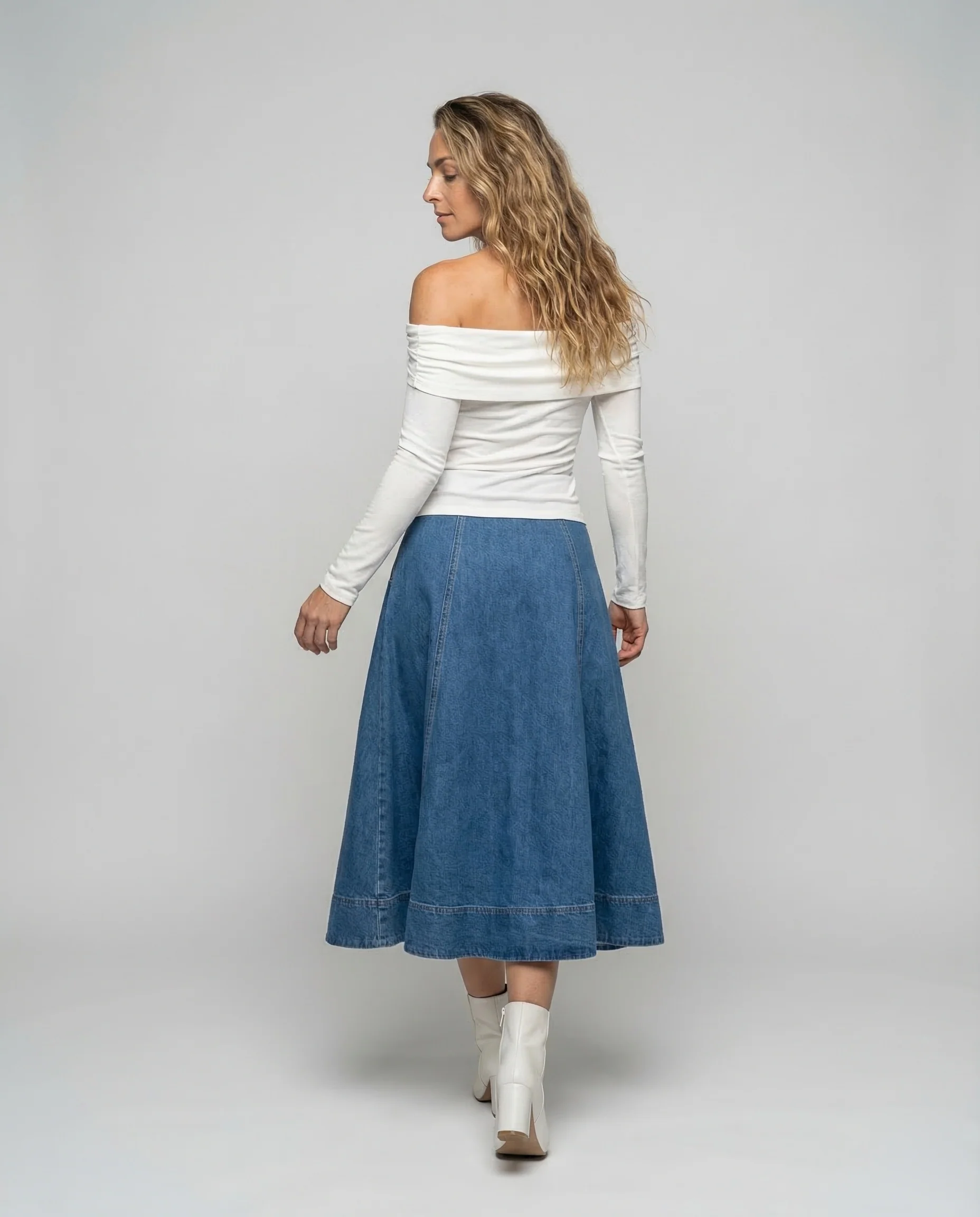 Maxirock Damen Jeans Lang - Image 4