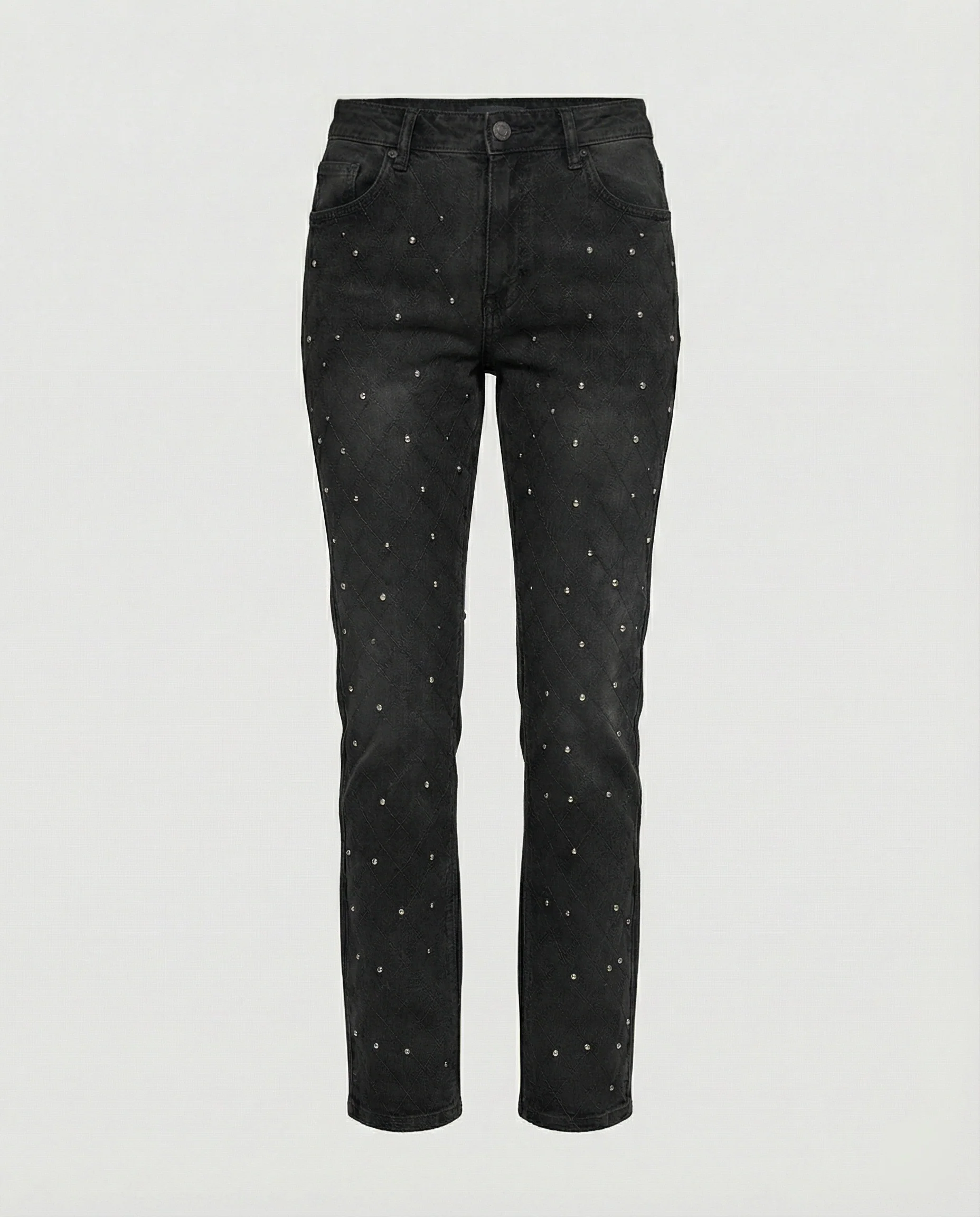Damen Jeans mit Perlen gerades Bein