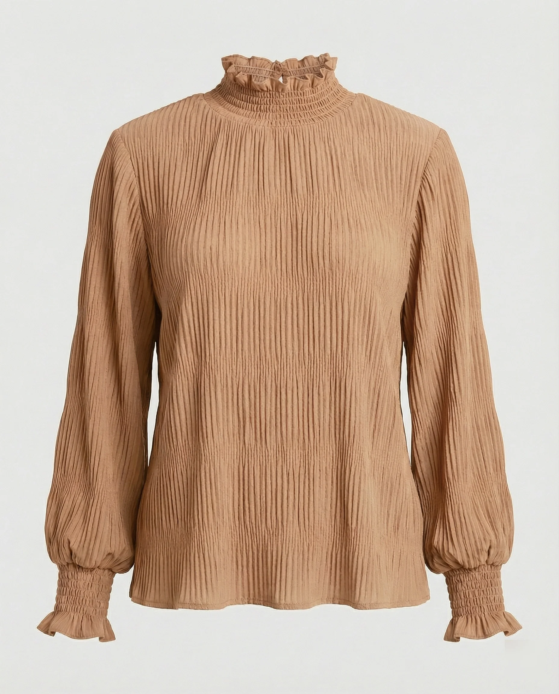 Bluse Damen Plissee Rüschen - Image 5