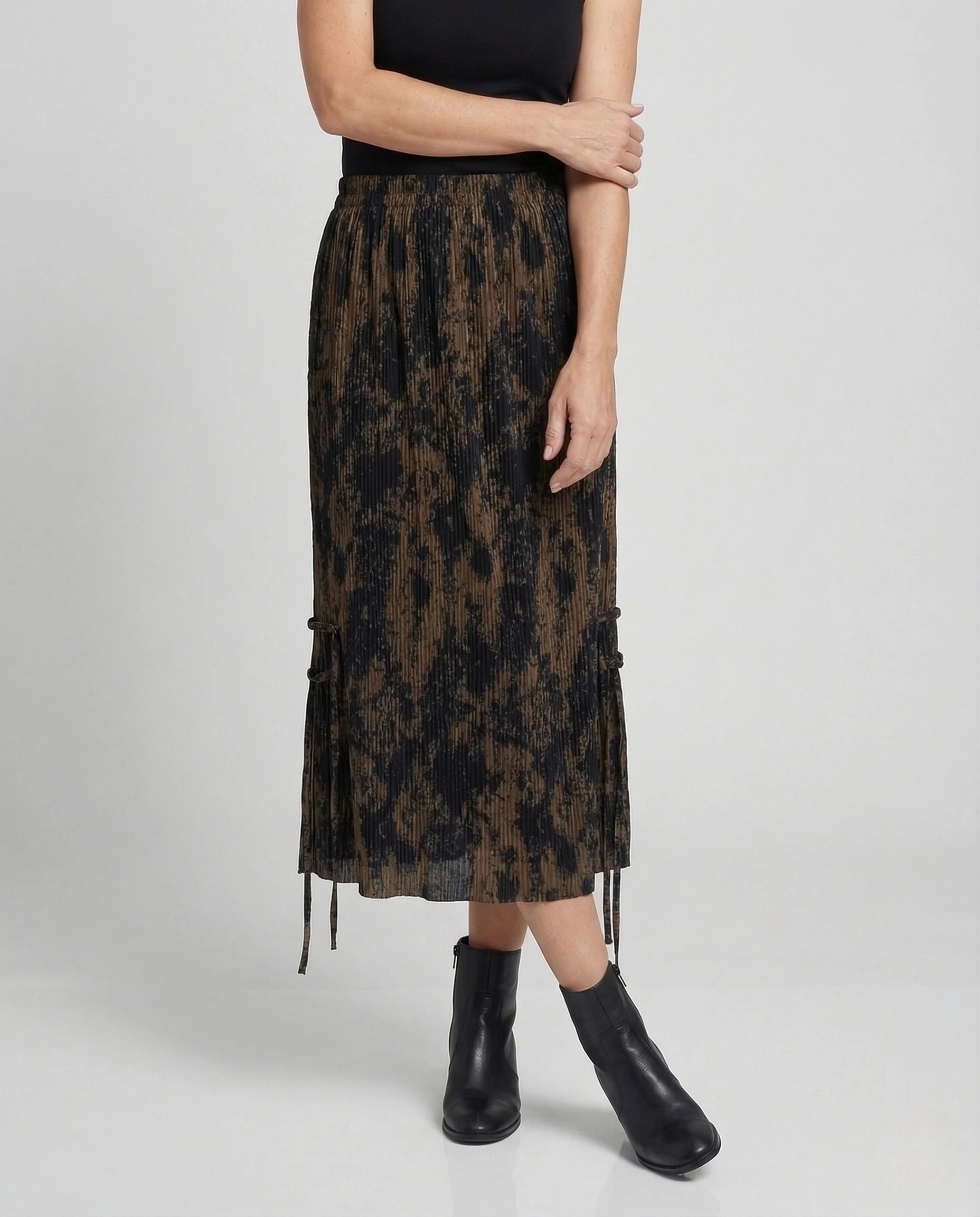 Damen Plissee Midirock mit Print - Image 2