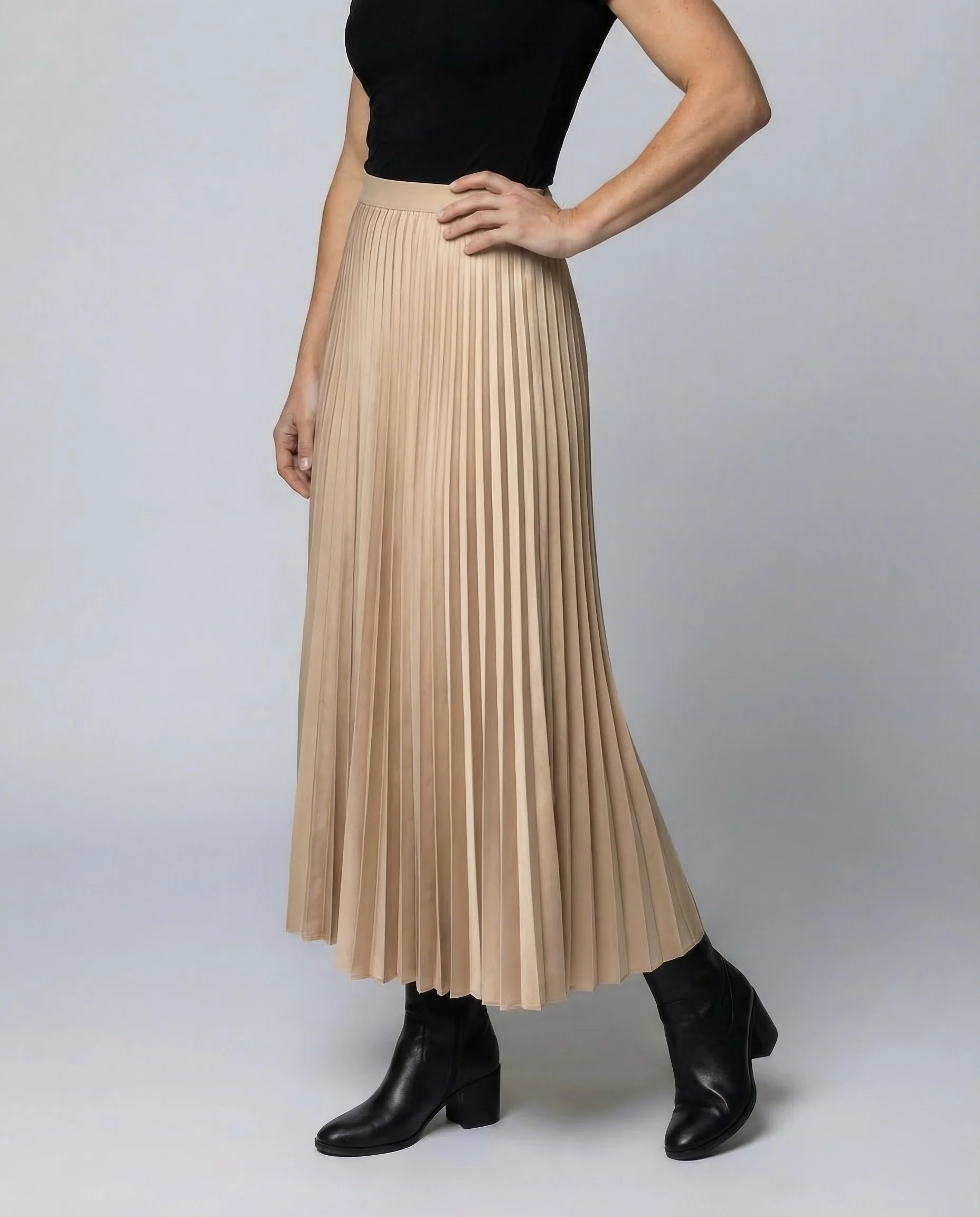 Damen Midirock Plissee High Waist - Image 2