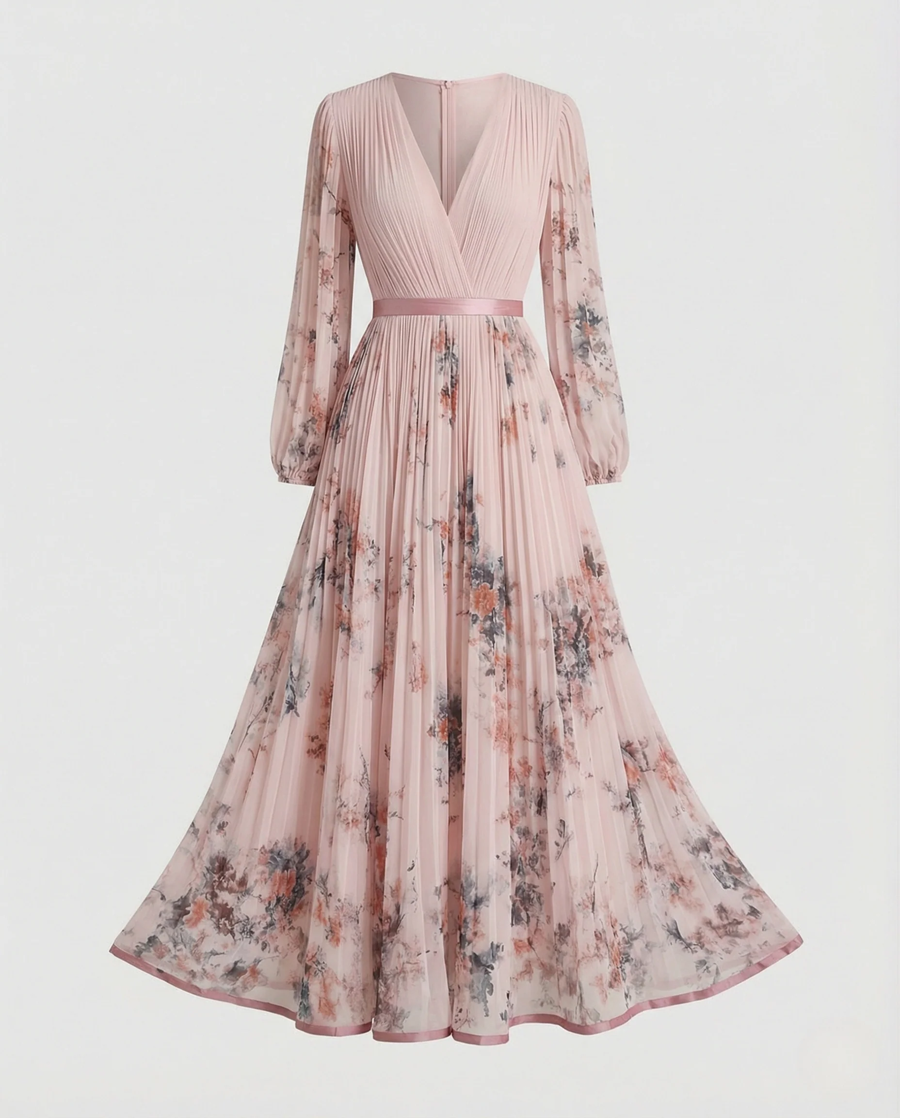 Maxikleid Sommer Damen Chiffon Plissee - Image 6