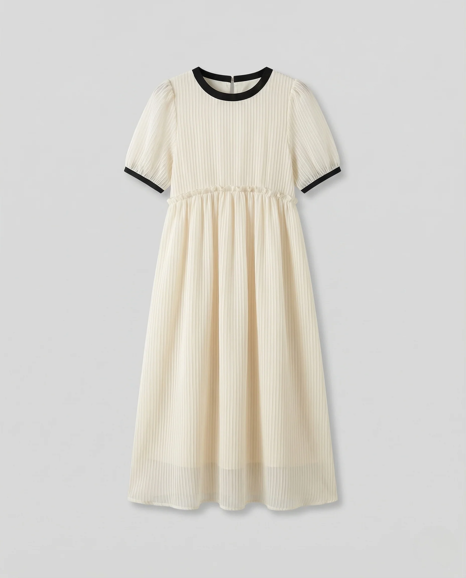 Damen Chiffon Midikleid Plissee - Image 5
