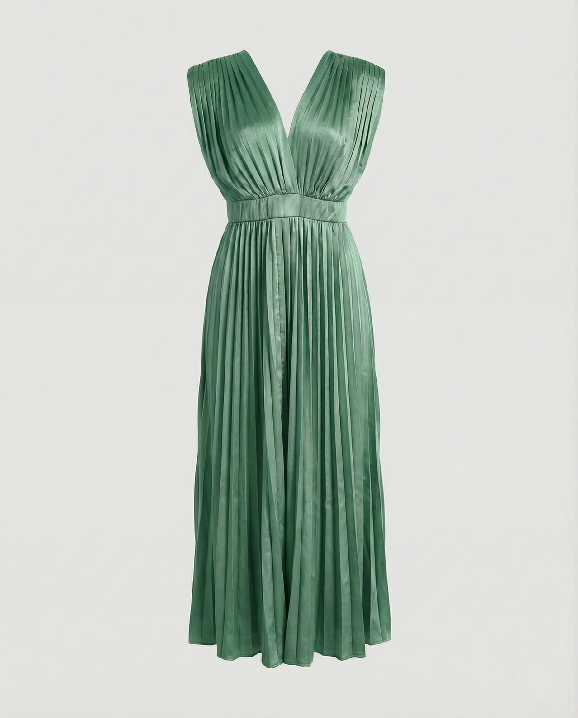 Damen Plissiertes Maxikleid mit Empire-Bund - Image 10