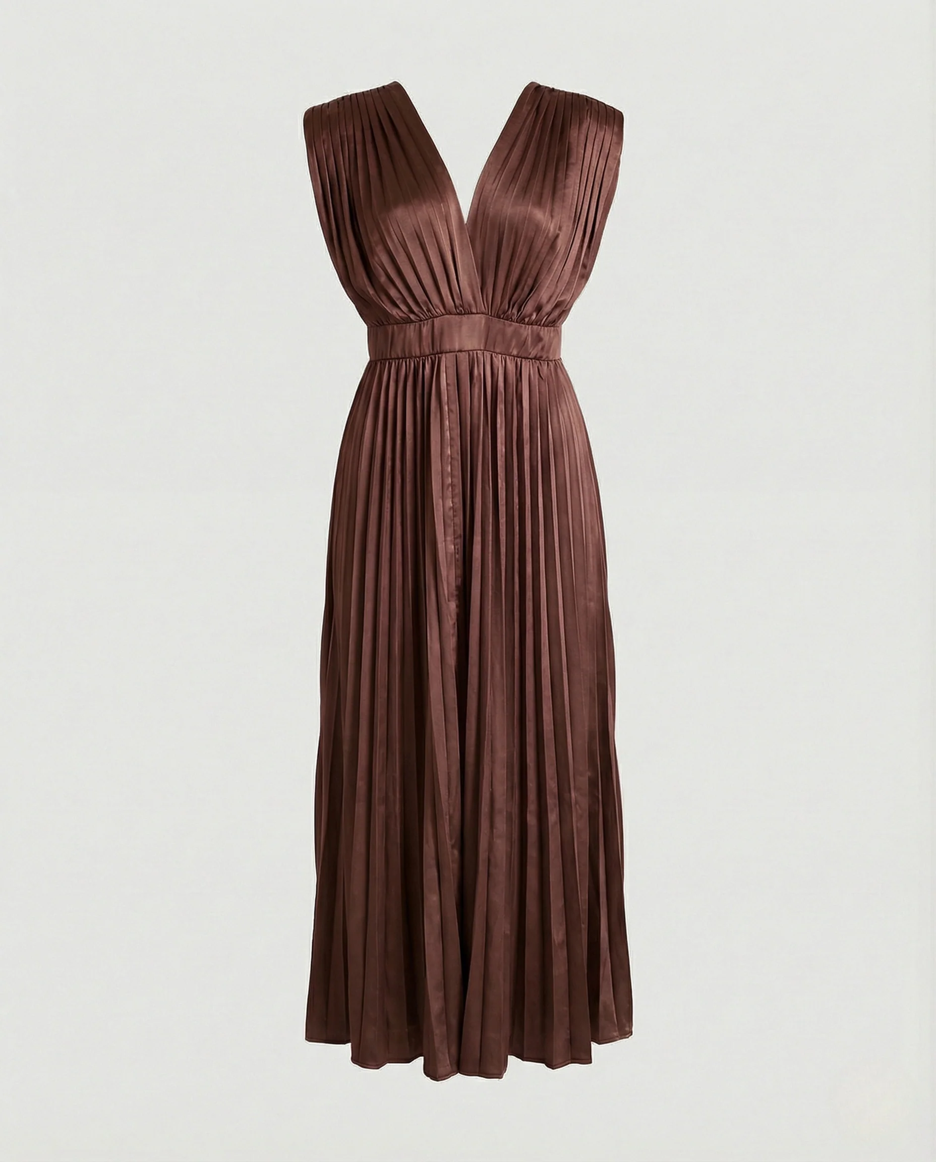 Damen Plissiertes Maxikleid mit Empire-Bund - Image 11