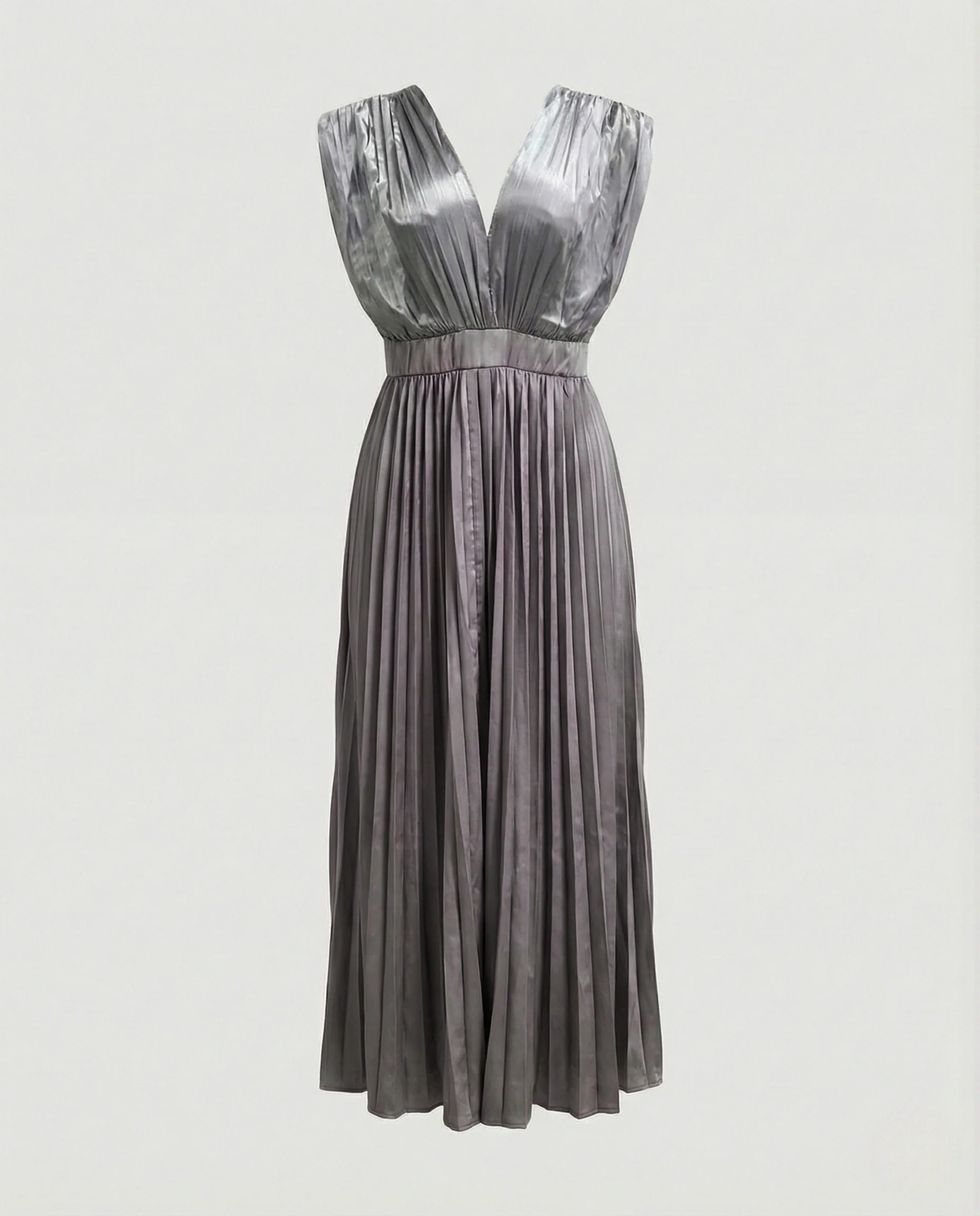 Damen Plissiertes Maxikleid mit Empire-Bund - Image 12