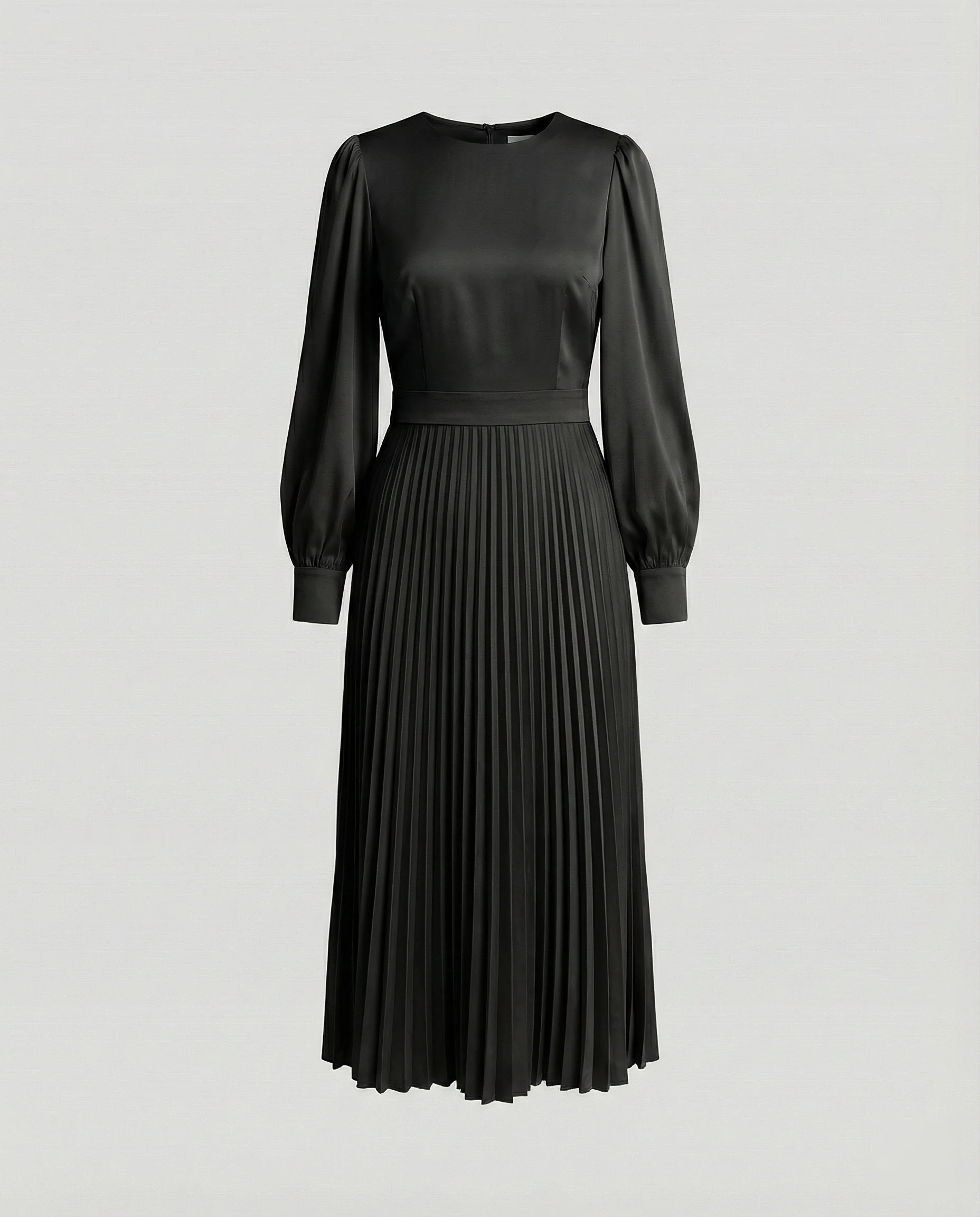 Damen Midikleid Plissee Satinoptik - Image 2