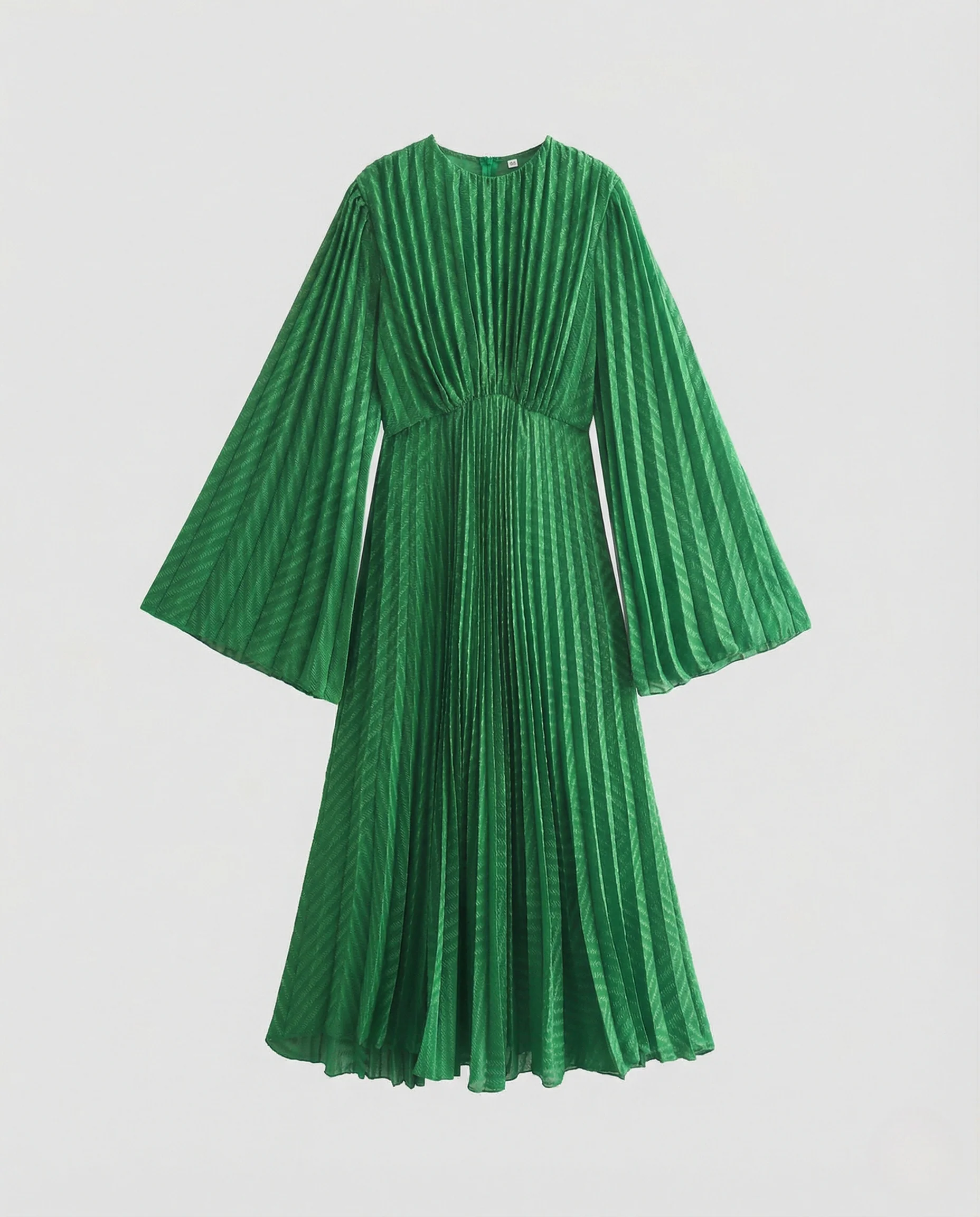 Plissiertes Midikleid Mit Glockenärmeln Damen - Image 5