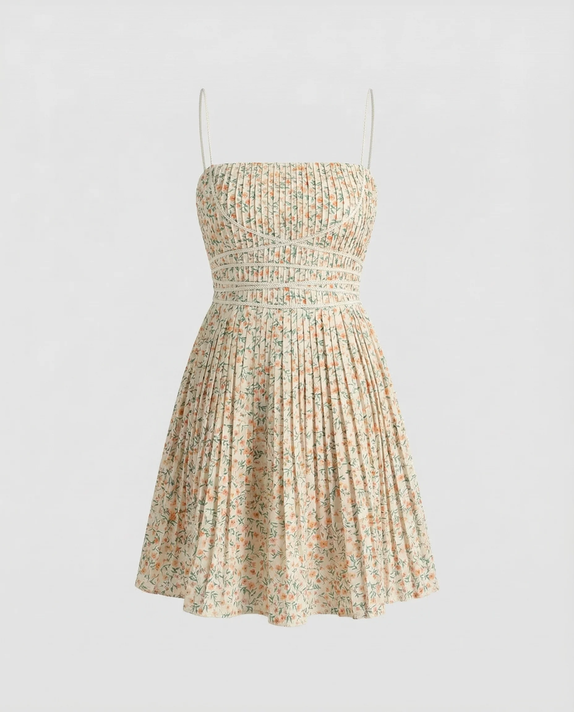 Damen Plissee Midikleid Blumen - Image 5