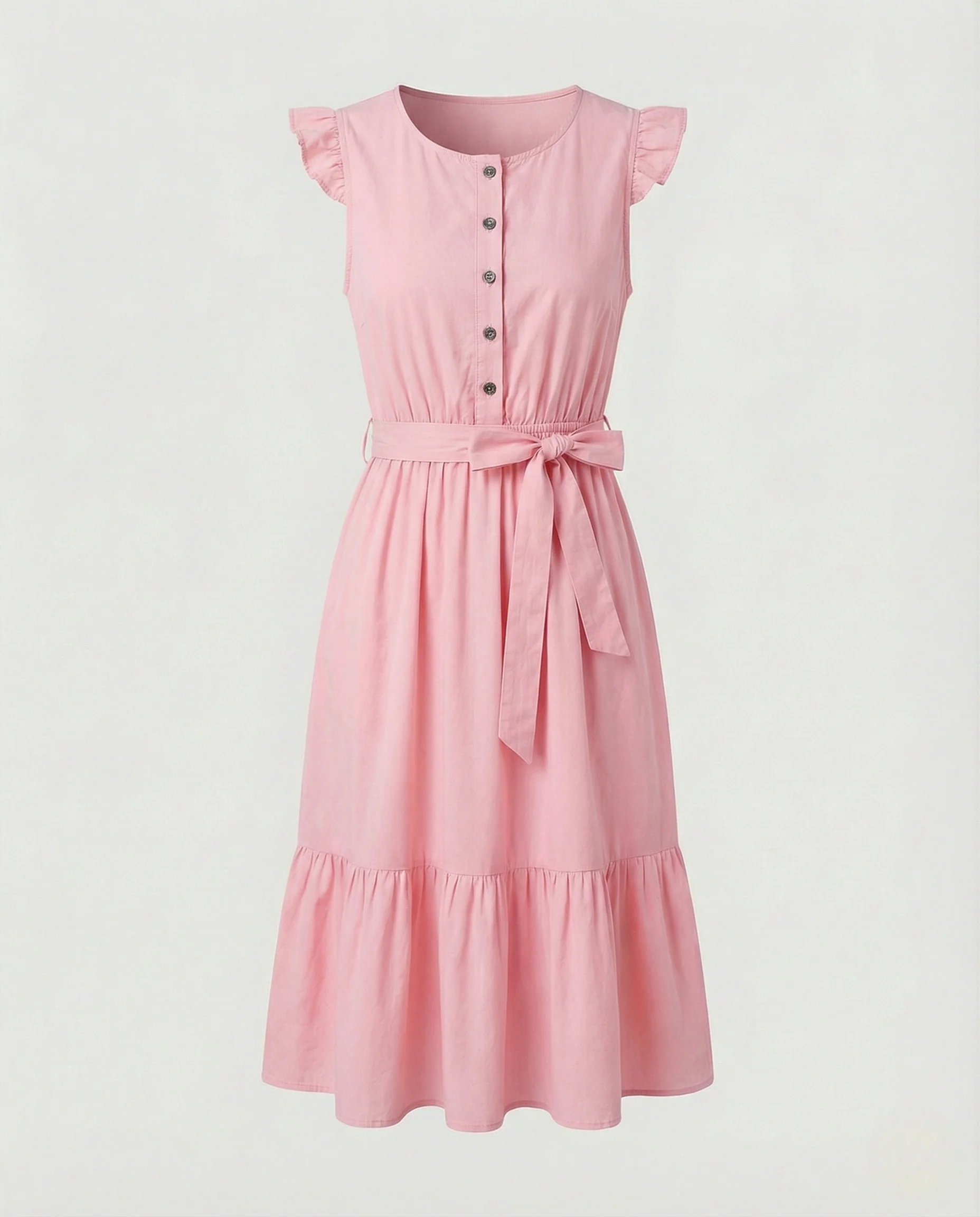 Damen Hemdblusen-Midikleid mit Rüschenärmeln - Image 10
