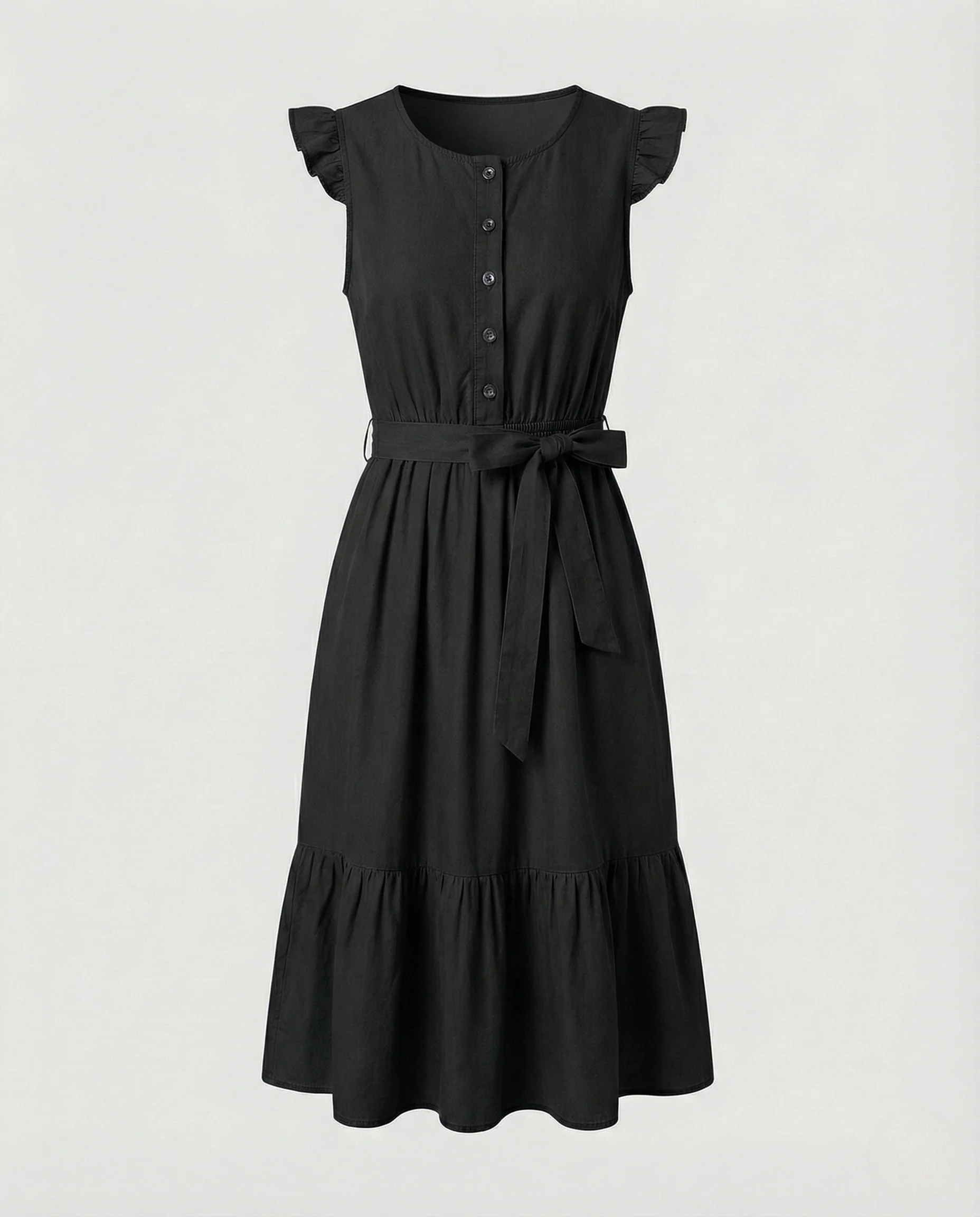 Damen Hemdblusen-Midikleid mit Rüschenärmeln - Image 7
