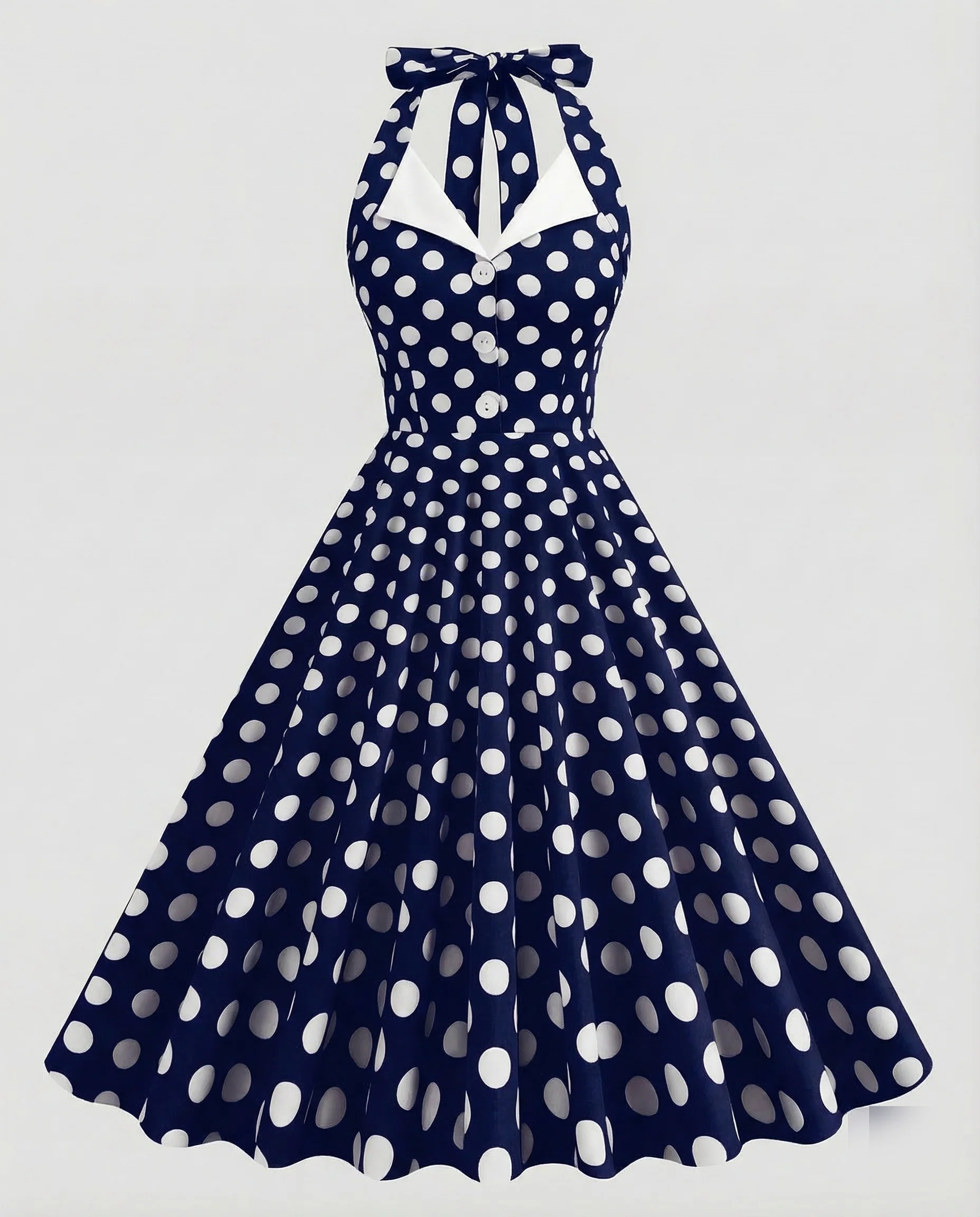 Damen Halterkleid Retro Tellerrock - Image 11