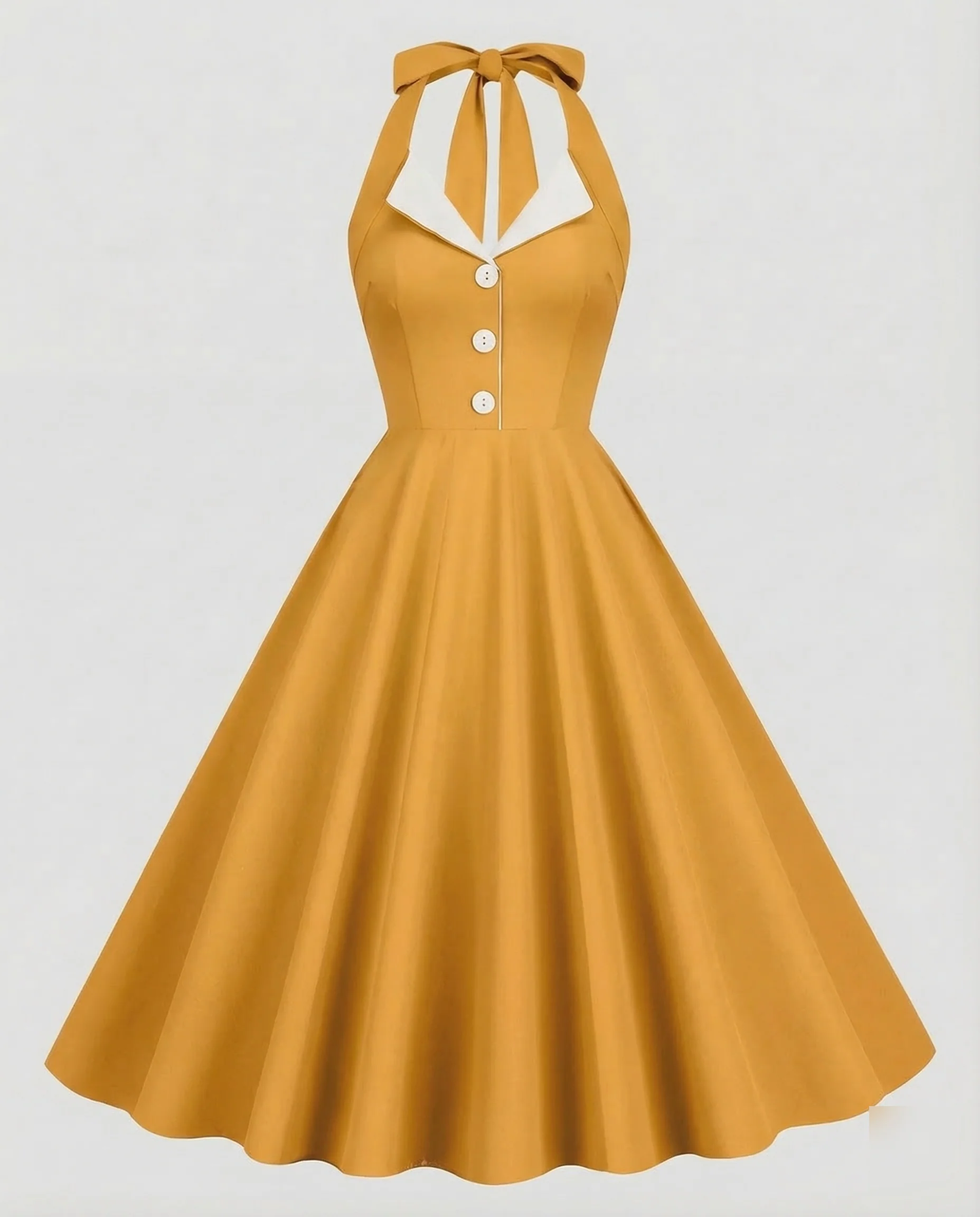 Damen Halterkleid Retro Tellerrock - Image 12