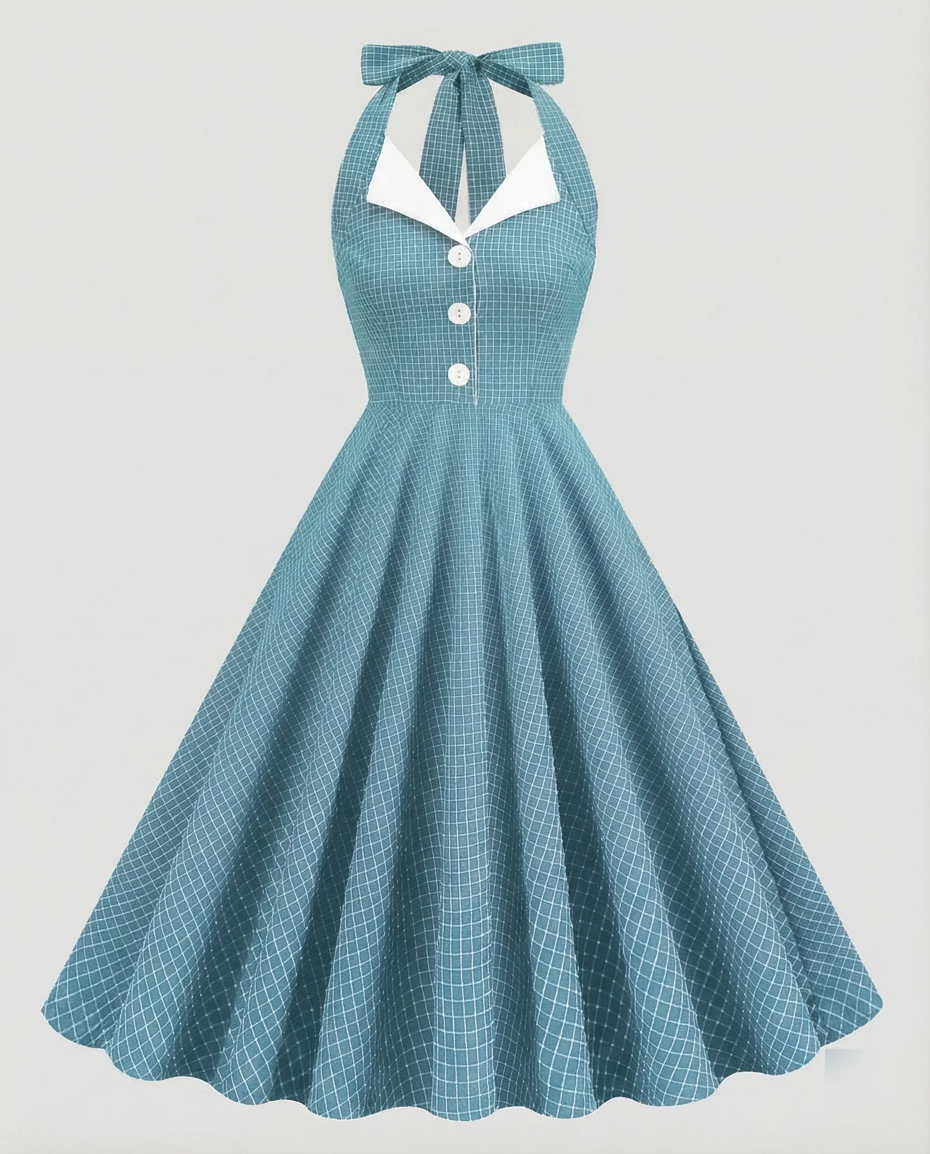 Damen Halterkleid Retro Tellerrock - Image 13