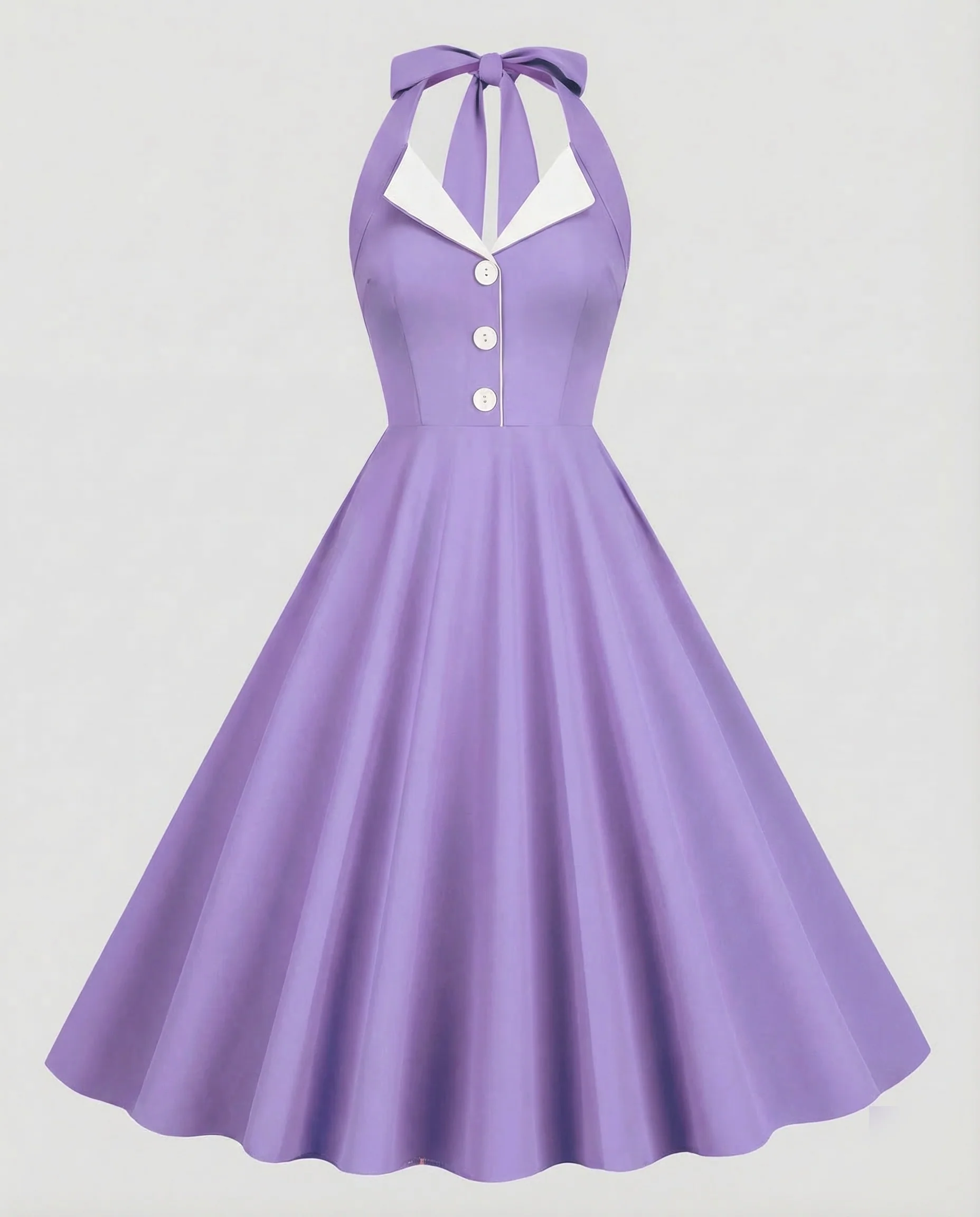 Damen Halterkleid Retro Tellerrock - Image 14