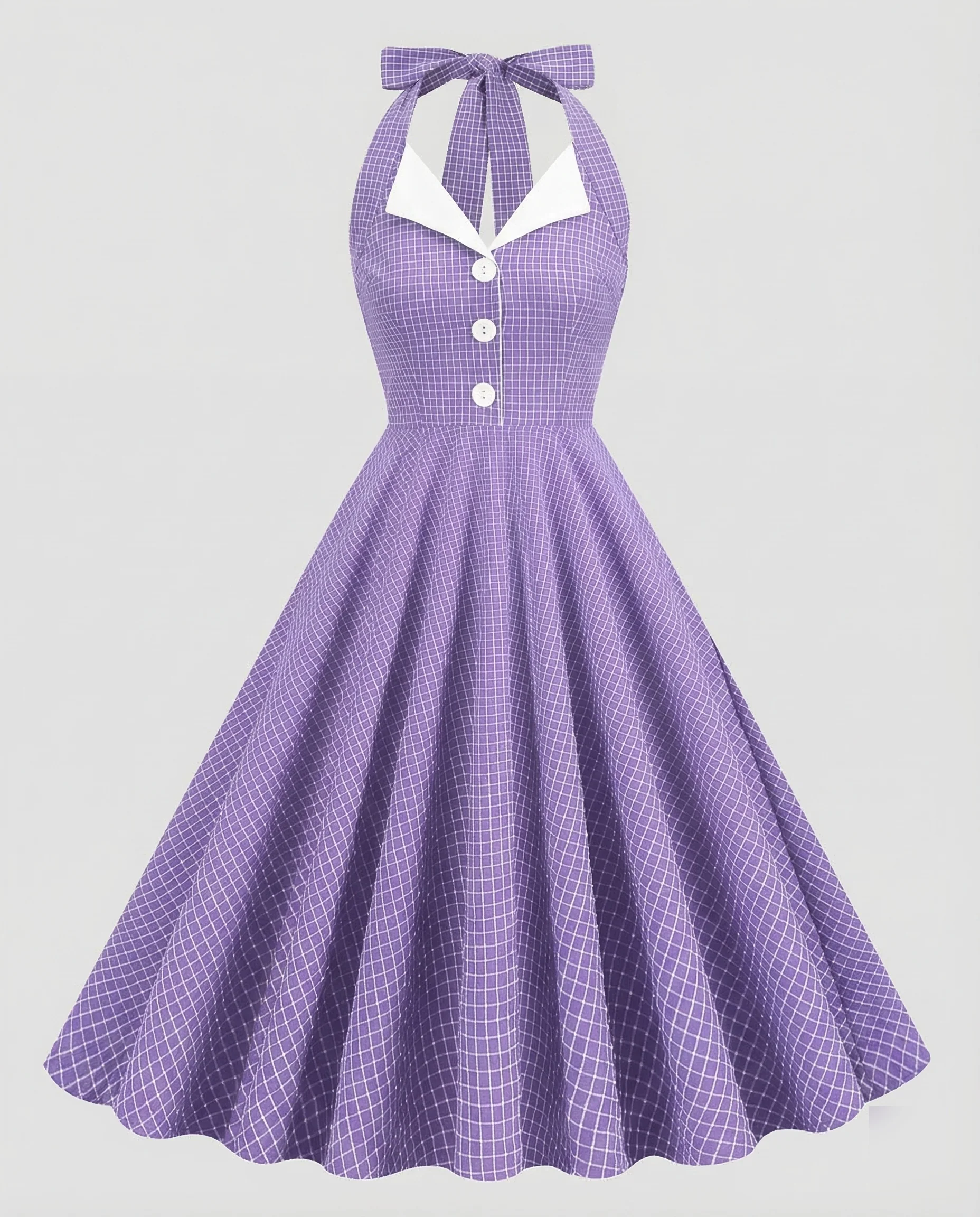 Damen Halterkleid Retro Tellerrock - Image 4
