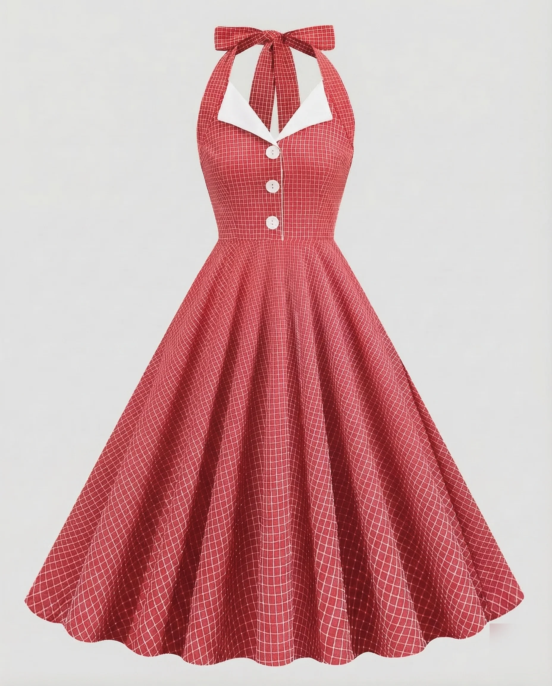 Damen Halterkleid Retro Tellerrock - Image 5