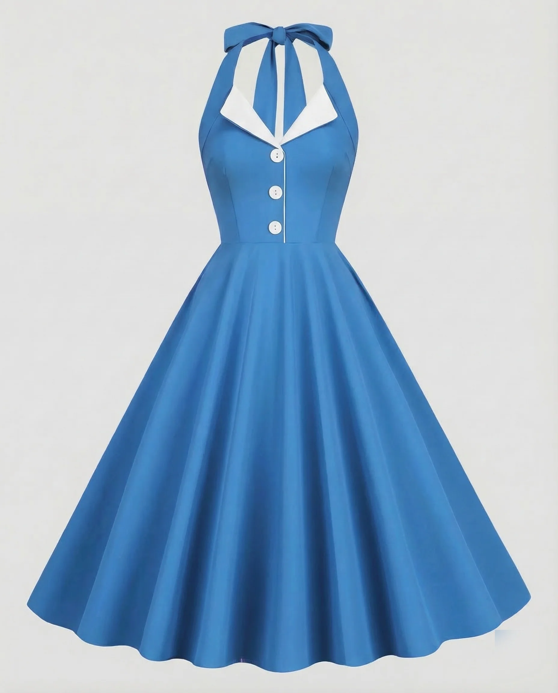 Damen Halterkleid Retro Tellerrock - Image 6