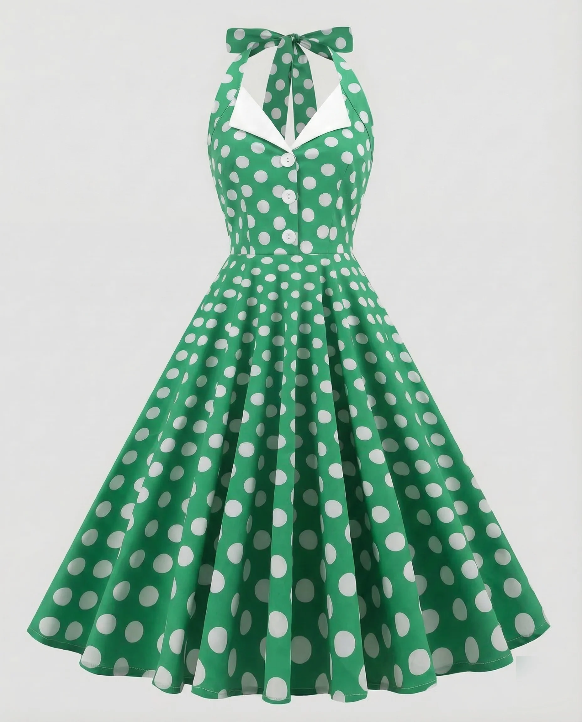 Damen Halterkleid Retro Tellerrock - Image 7