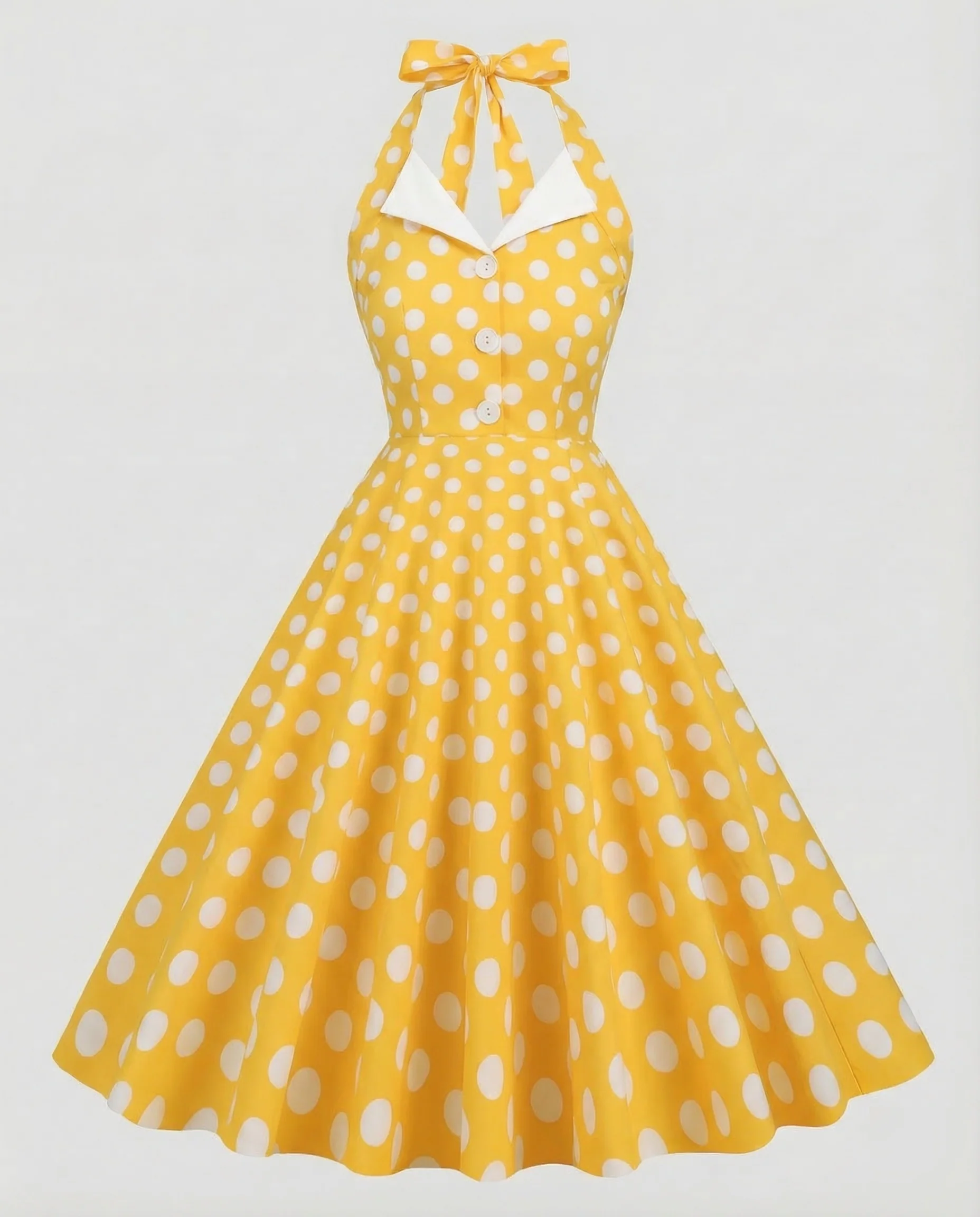 Damen Halterkleid Retro Tellerrock - Image 8