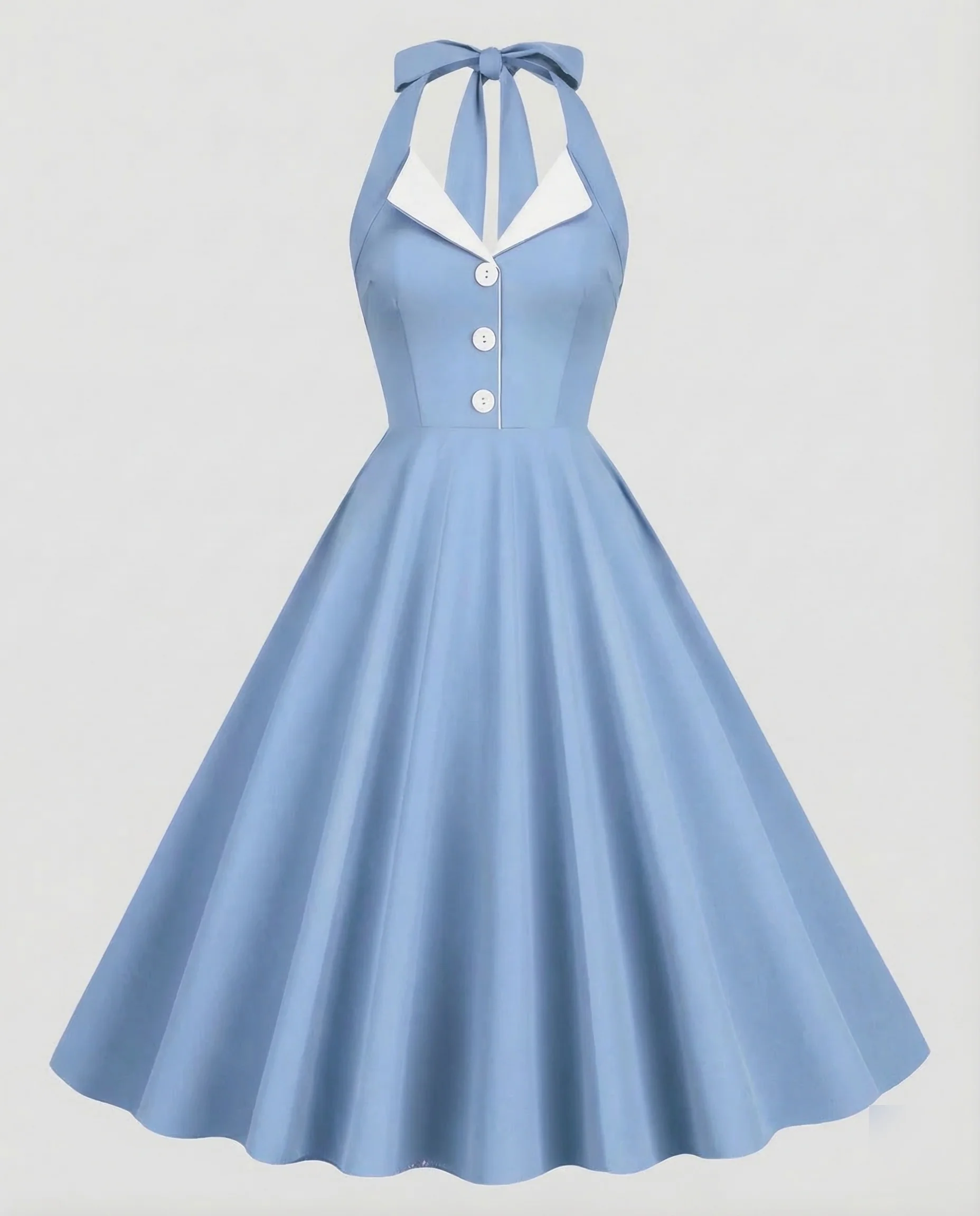 Damen Halterkleid Retro Tellerrock - Image 9