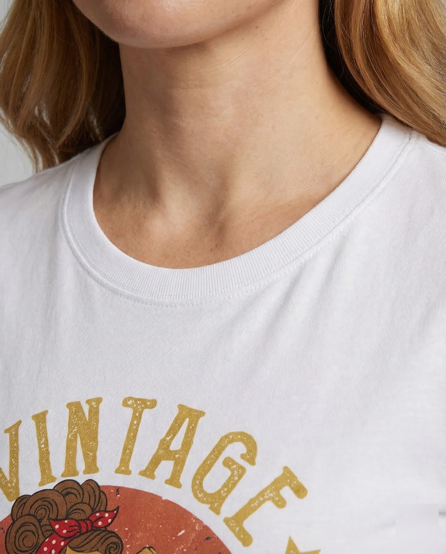Damen T Shirt Retro Print - Image 3