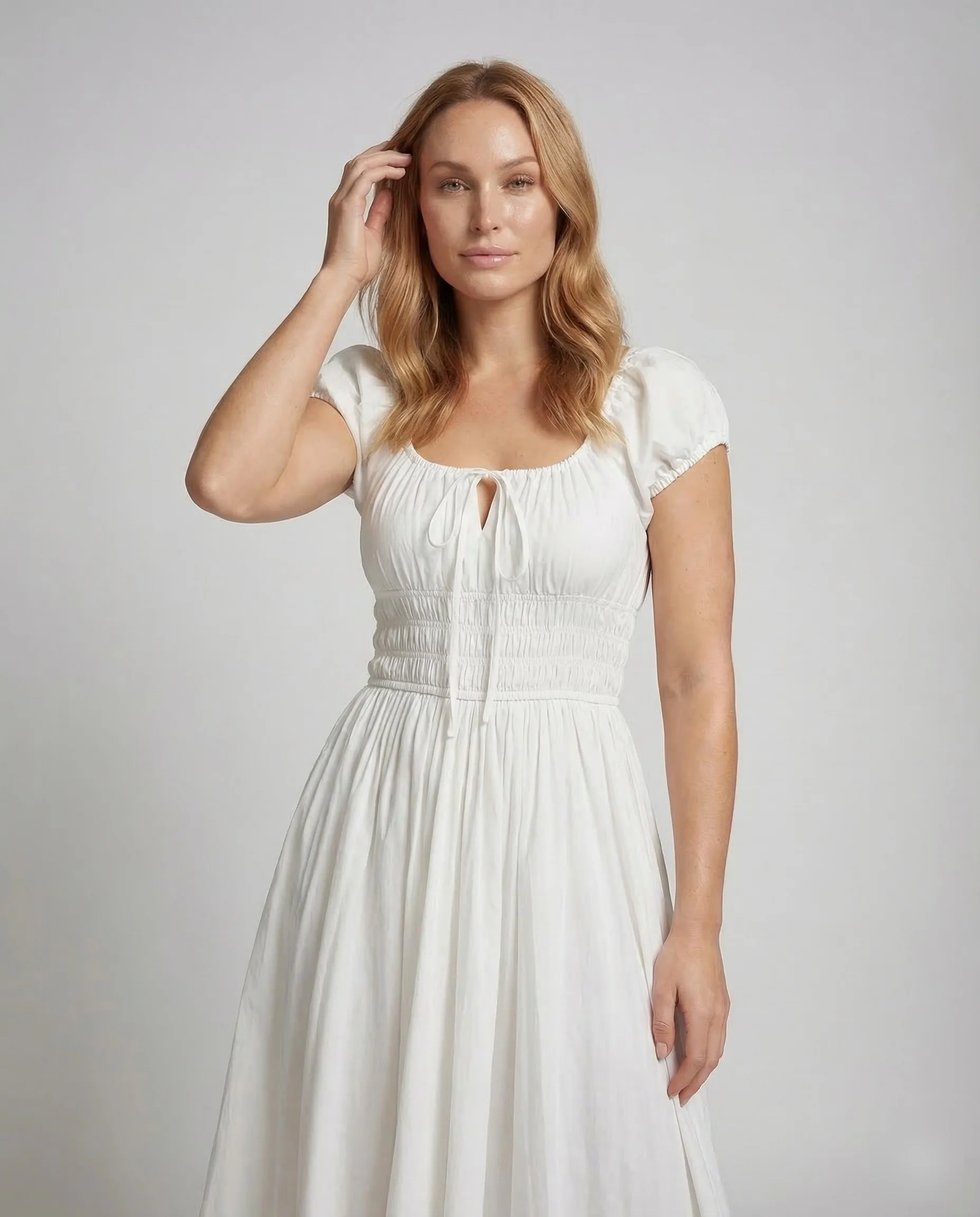 Damen Boho Maxikleid Volant - Image 2