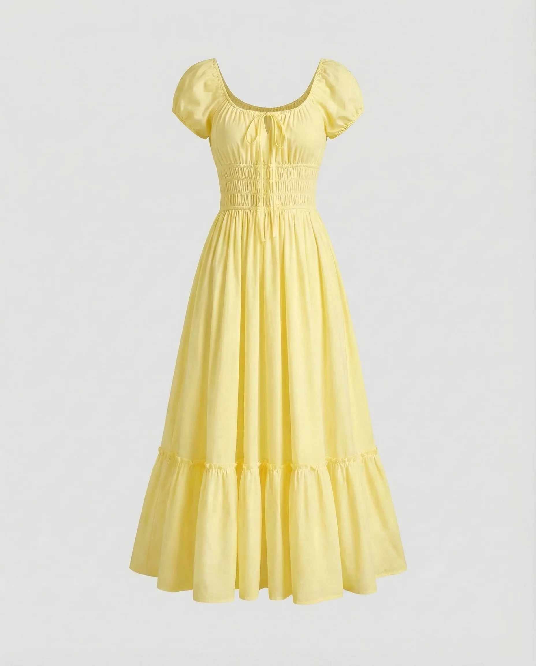 Damen Boho Maxikleid Volant - Image 6